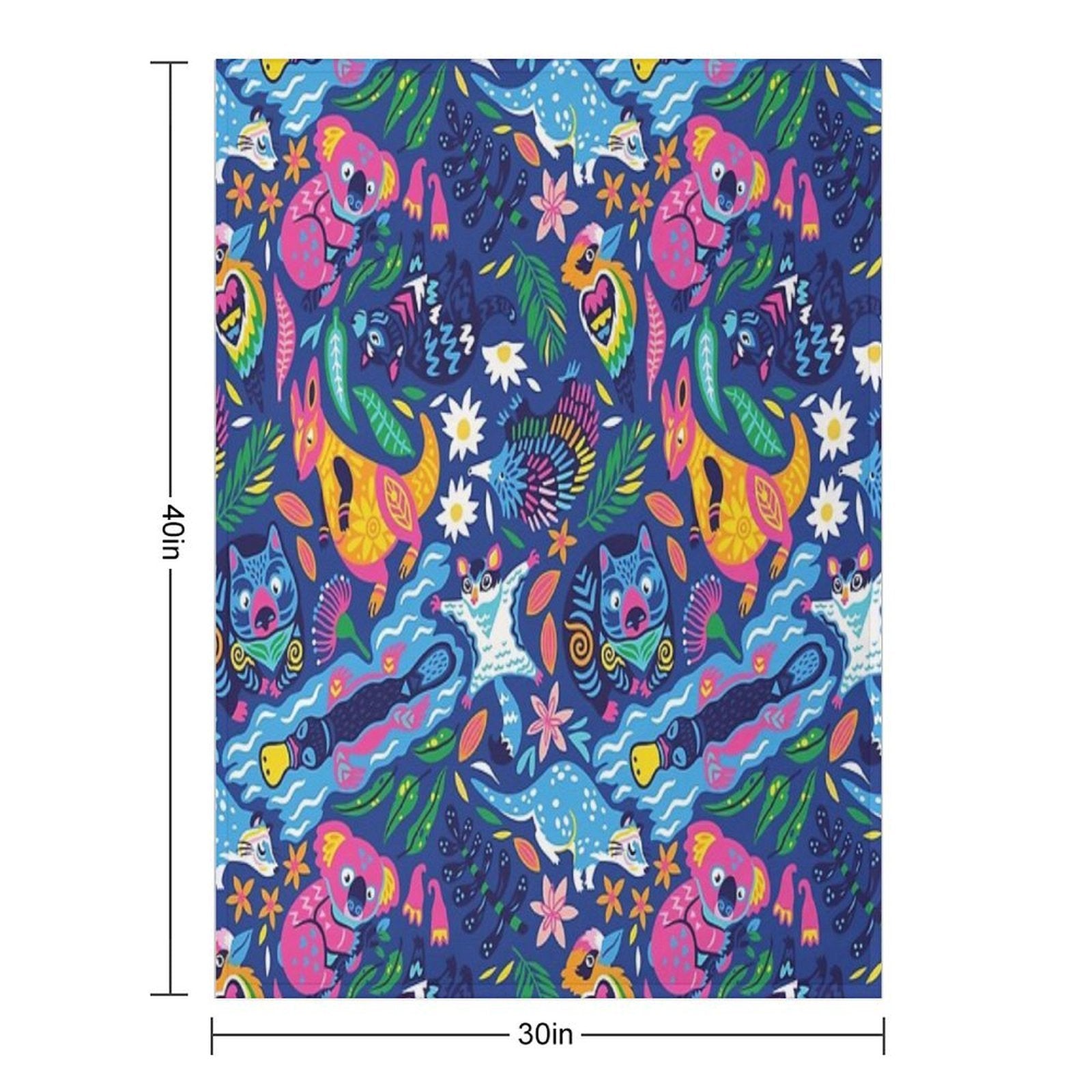 Decorative Australian Animals Velvety-soft Throw Blanket