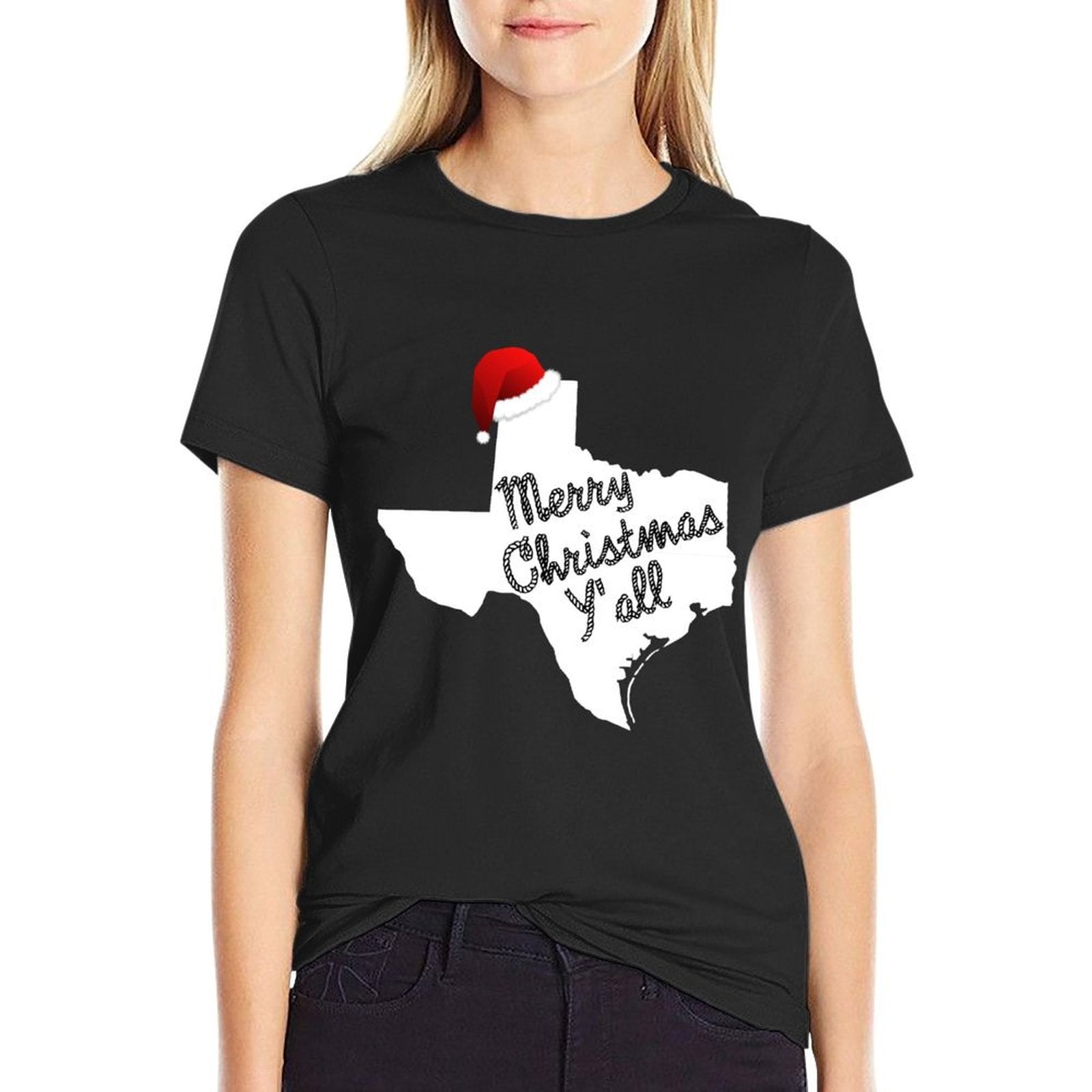 Texas Christmas - Merry Christmas Yall  Heathered Texture T-Shirt