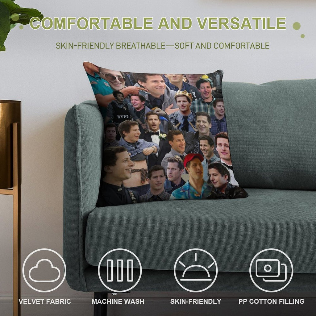 Jake Peralta Collage Soft Style Accent Throw Pillow