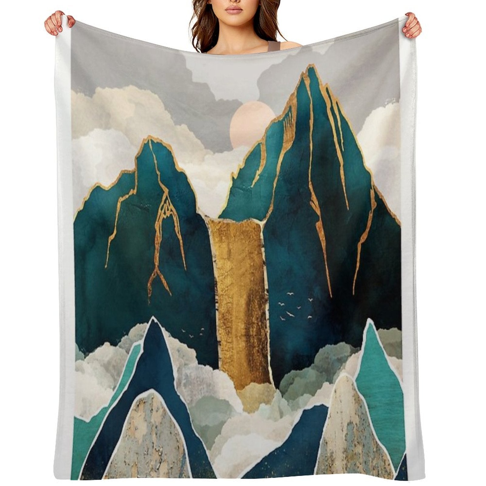 Golden Waterfall Comfort Throw Blanket