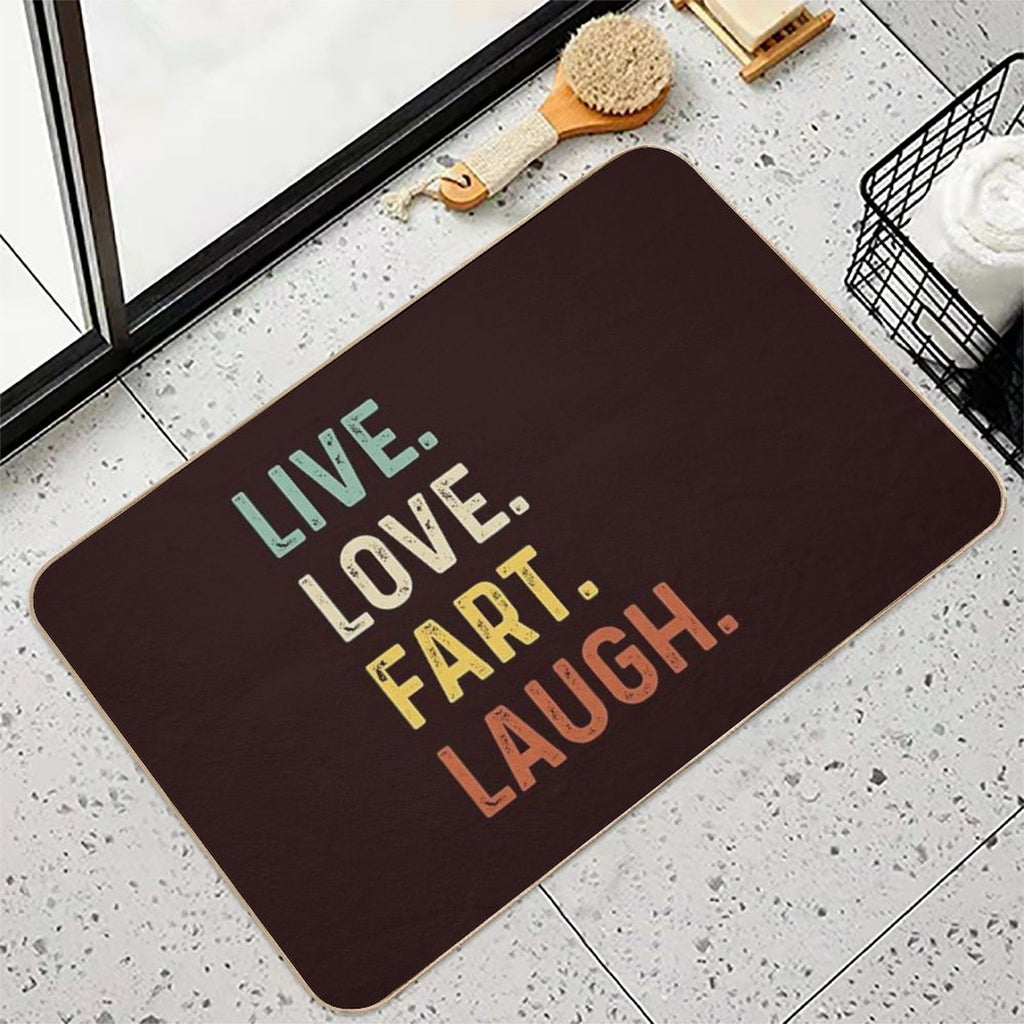 Live Love Fart Laugh Retro Vintage Funny Gift  Multi-Purpose Bath Mat