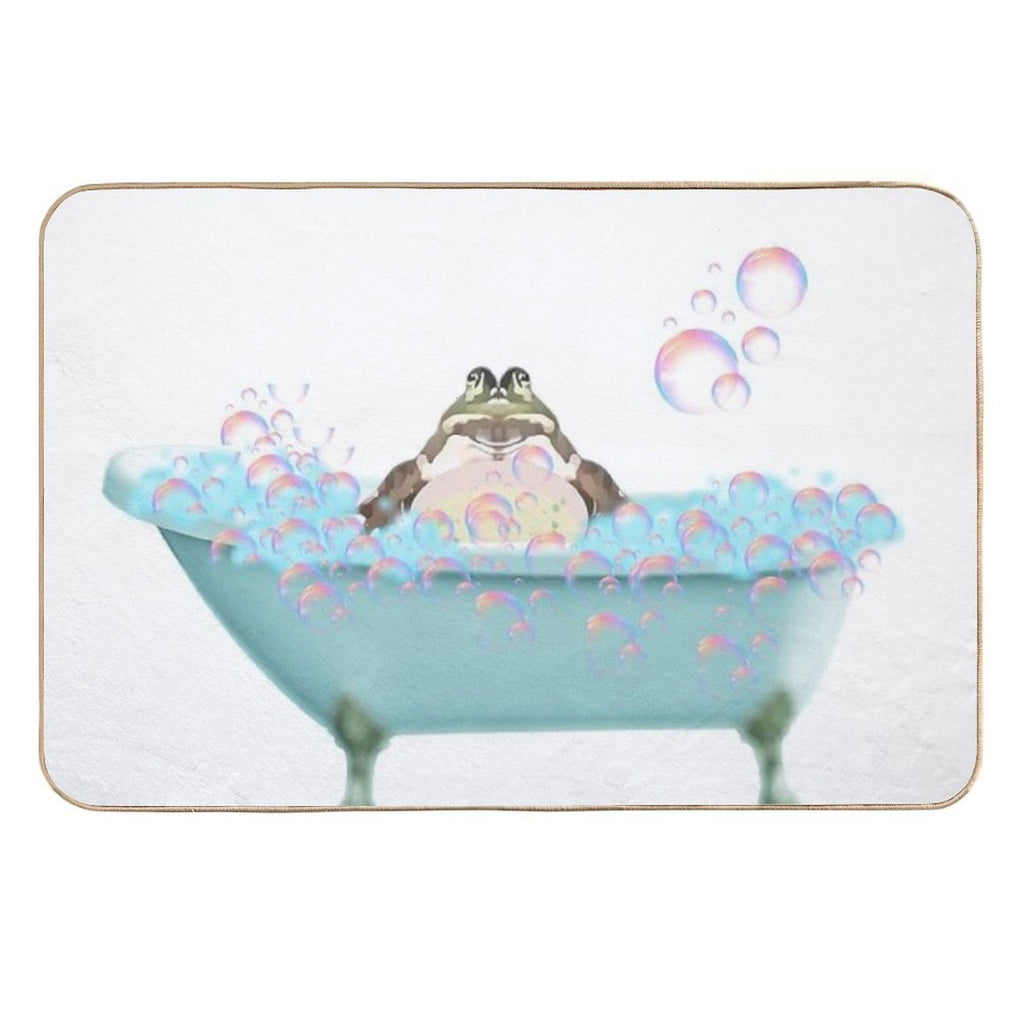 Toad Taking A Bath  Easy Maintenance Bath Mat