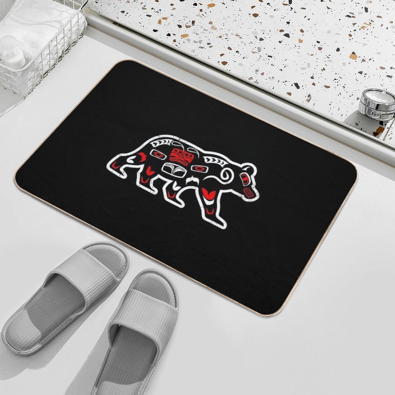 Haida Bear Funny Gift Idea  High-Traffic Bath Mat