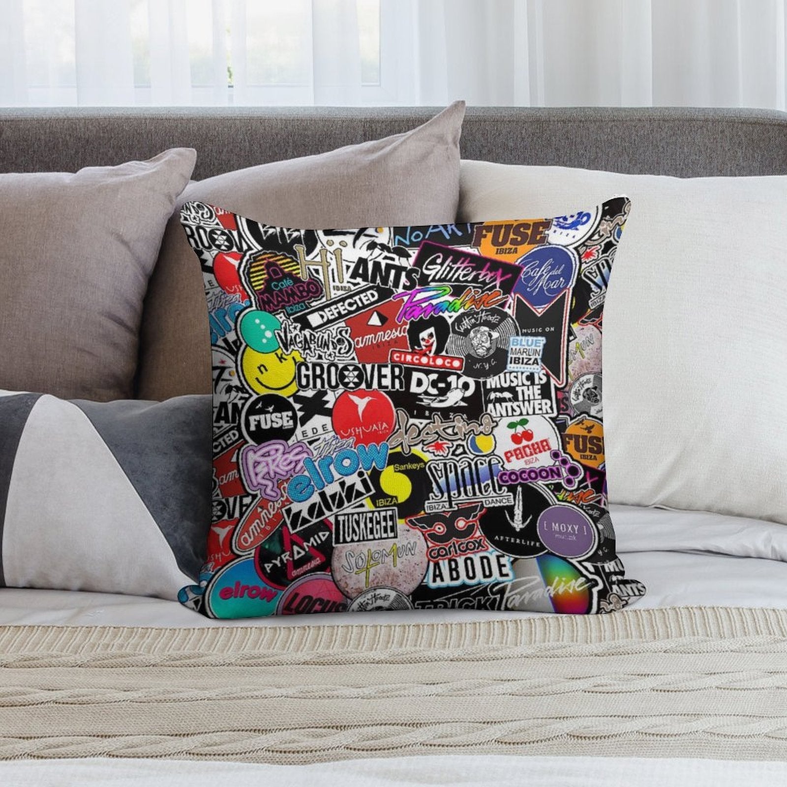 IBIZA CLUBS POSTER - 2022 EIVISSA Soft Multiple Sizes Throw Pillow