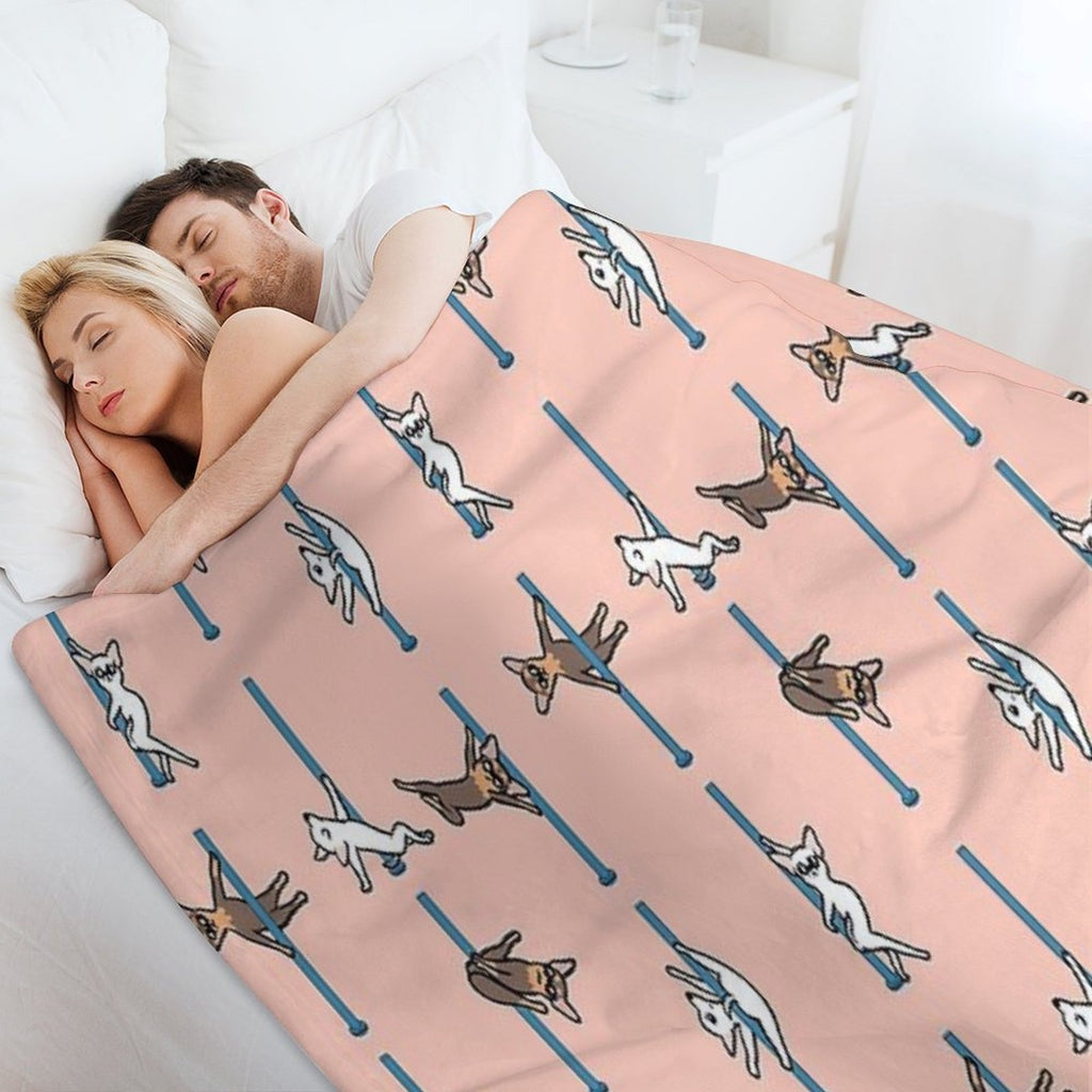 Chihuahua Pole Dancing Club Eco-conscious Throw Blanket