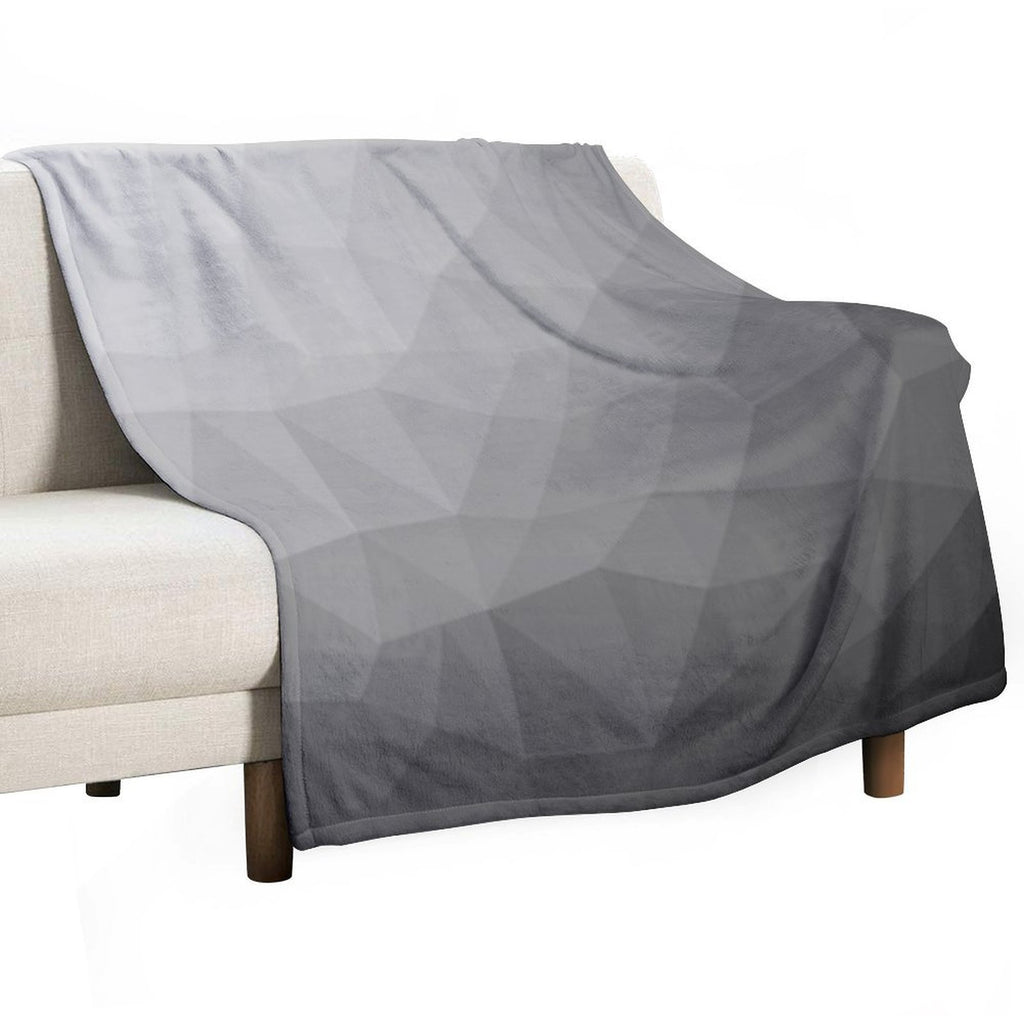 Gray Gradient Geometric Mesh Pattern Grey Elegant Design Sustainable Throw Blanket