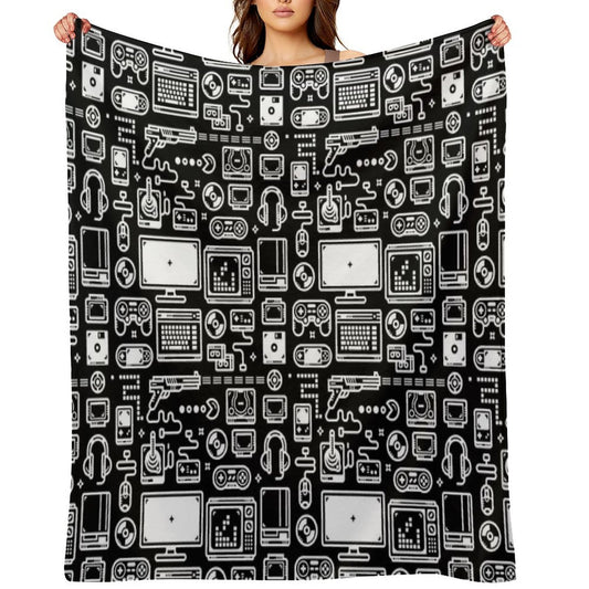 Retro Gamer Video Game Consoles, PC's, Controllers, Joysticks And Gamepads Multi-functional Throw Blanket
