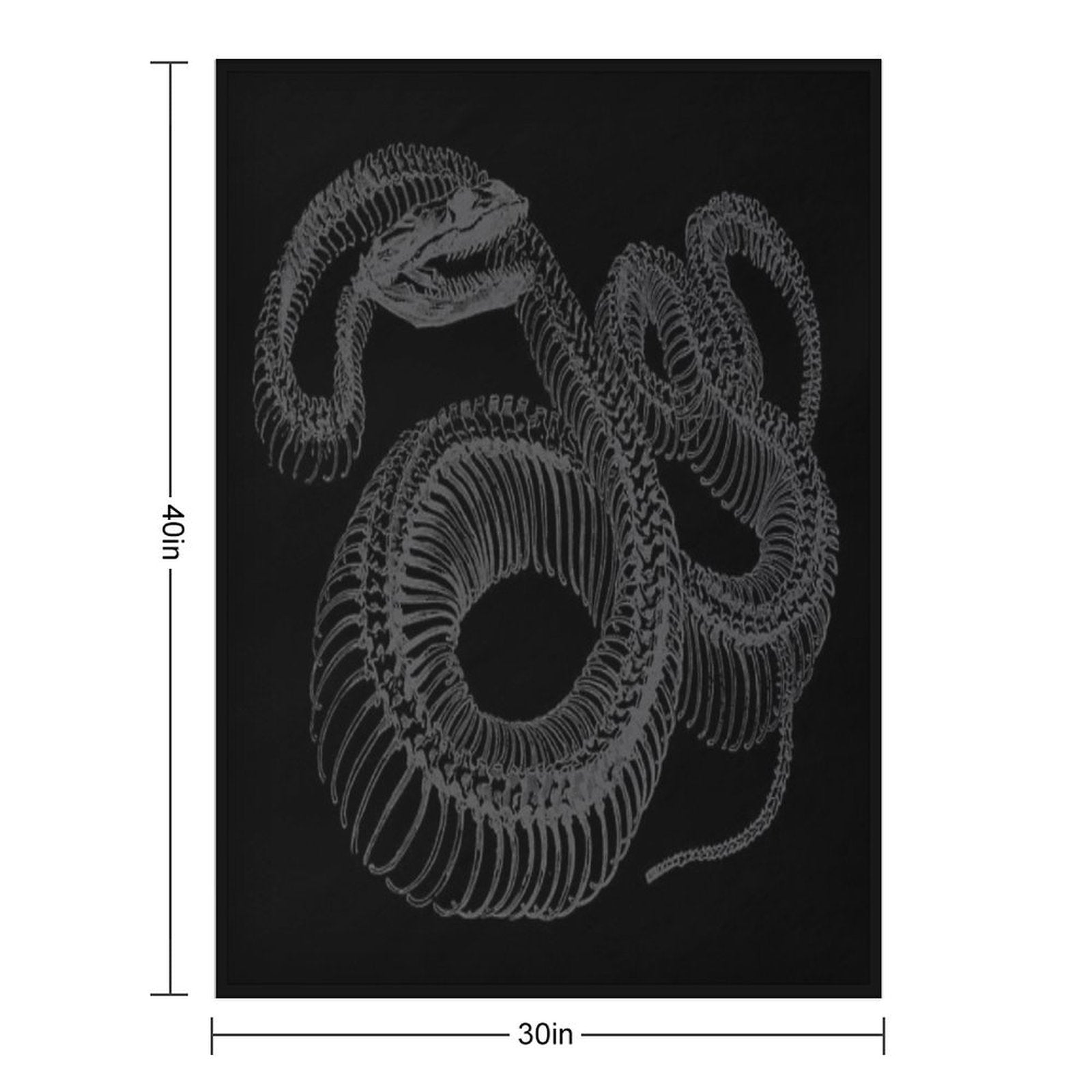 Snake & Bones - Black Lightweight Throw Blanket