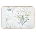 Eucalyptus Leafs And Gold Pattern Watercolor Print by Zouzounio Art  Fade-Resistant Bath Mat