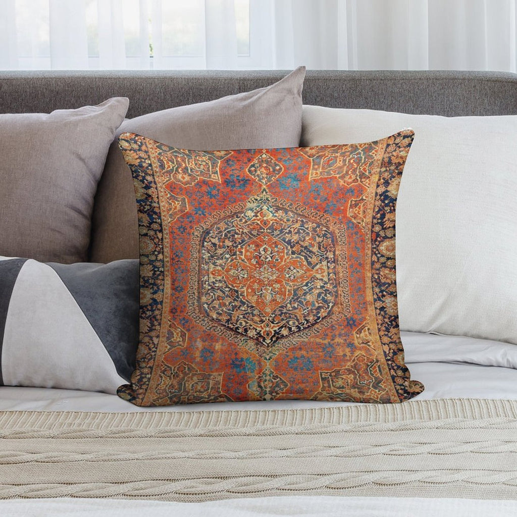 17th Century Turkish Carpet Print Soft Multiple Sizes Throw Pillow