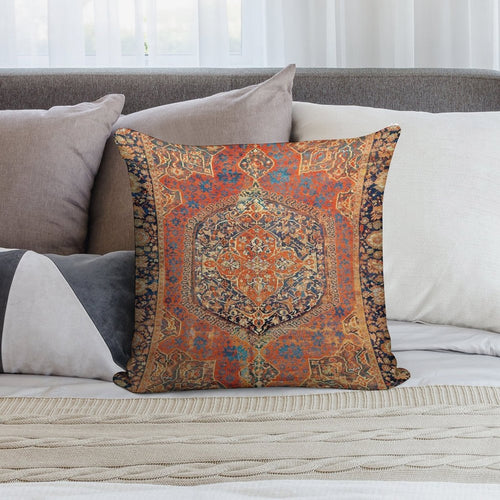 17th Century Turkish Carpet Print Soft Multiple Sizes Throw Pillow