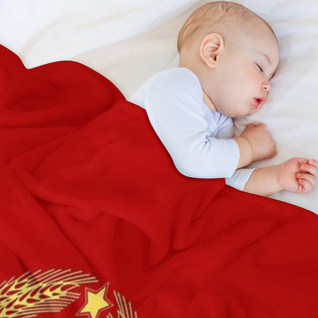 Golden Soviet Union Flag Premium Throw Blanket