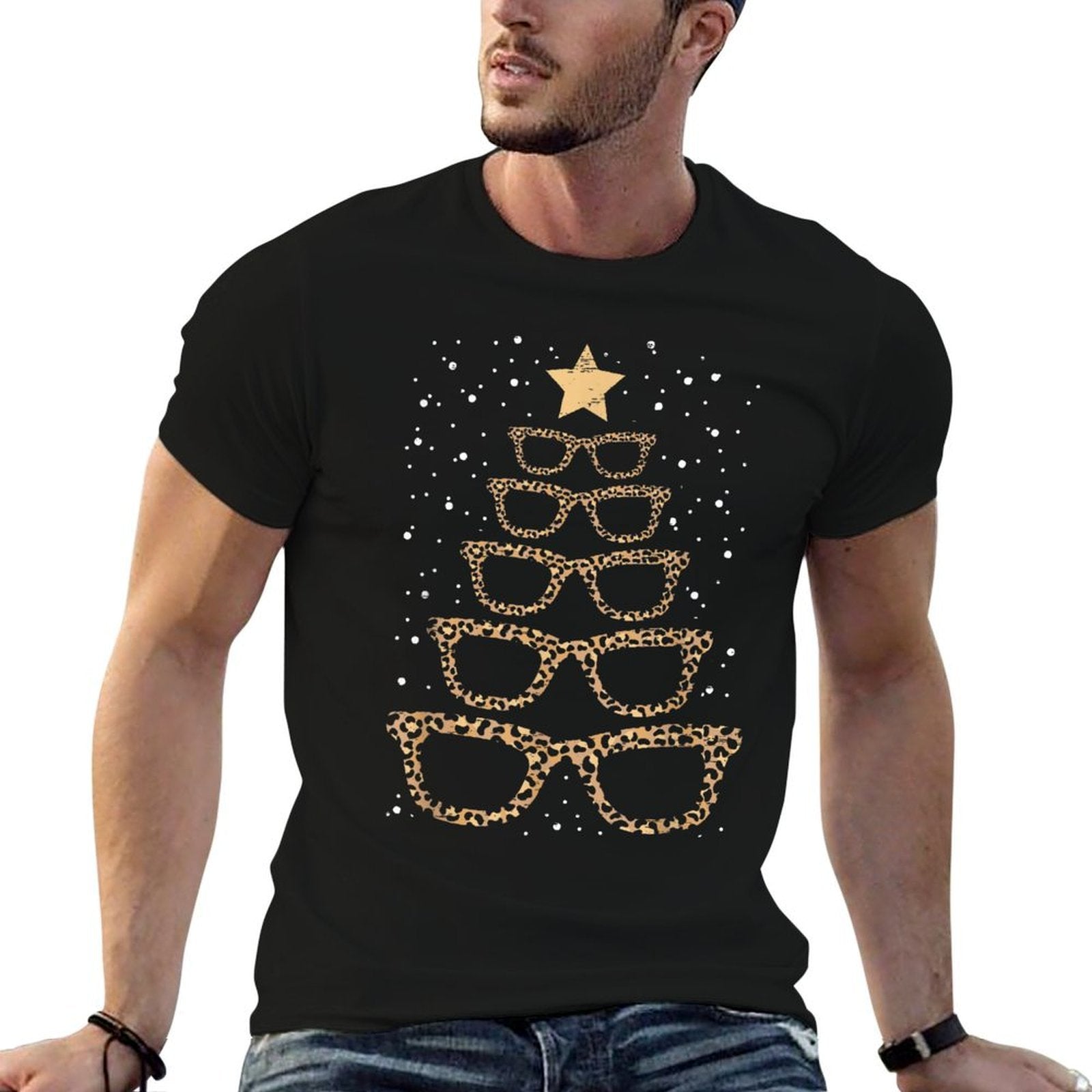 Christmas Tree Sunglasses Eyeglasses For Optometrist Xmas  Summer-ready Fabric T-Shirt