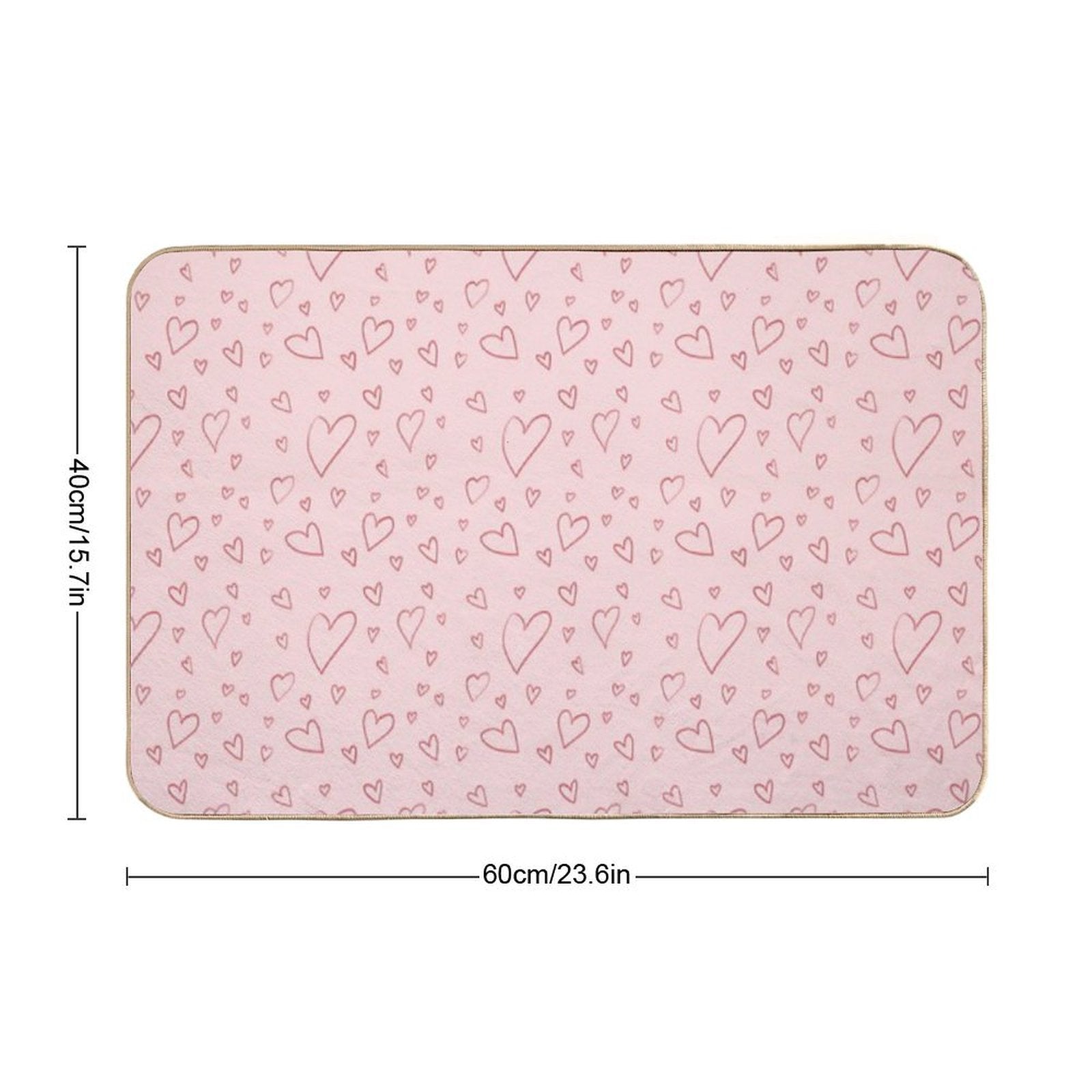Cute Sweet Pink Hearts As Romantic Seamless Pattern Background Backdrop Wallpaper, Illustration of Love for Valentine's Day Durable Bath Mat