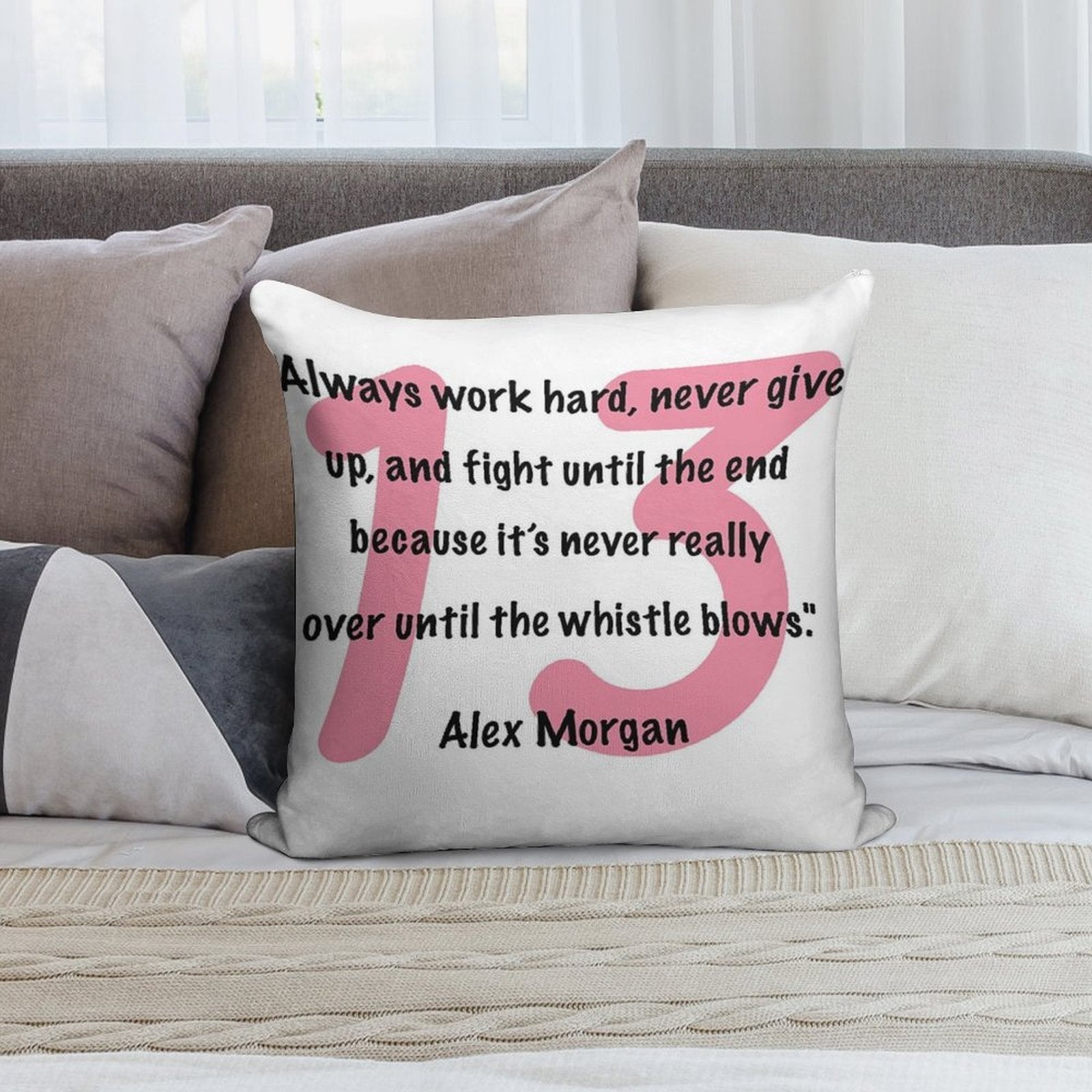Alex Morgan Quote Soft Style Accent Throw Pillow