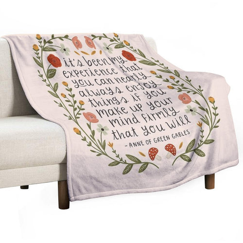 Anne of Green Gables Enjoy Things Quote Plush Throw Blanket