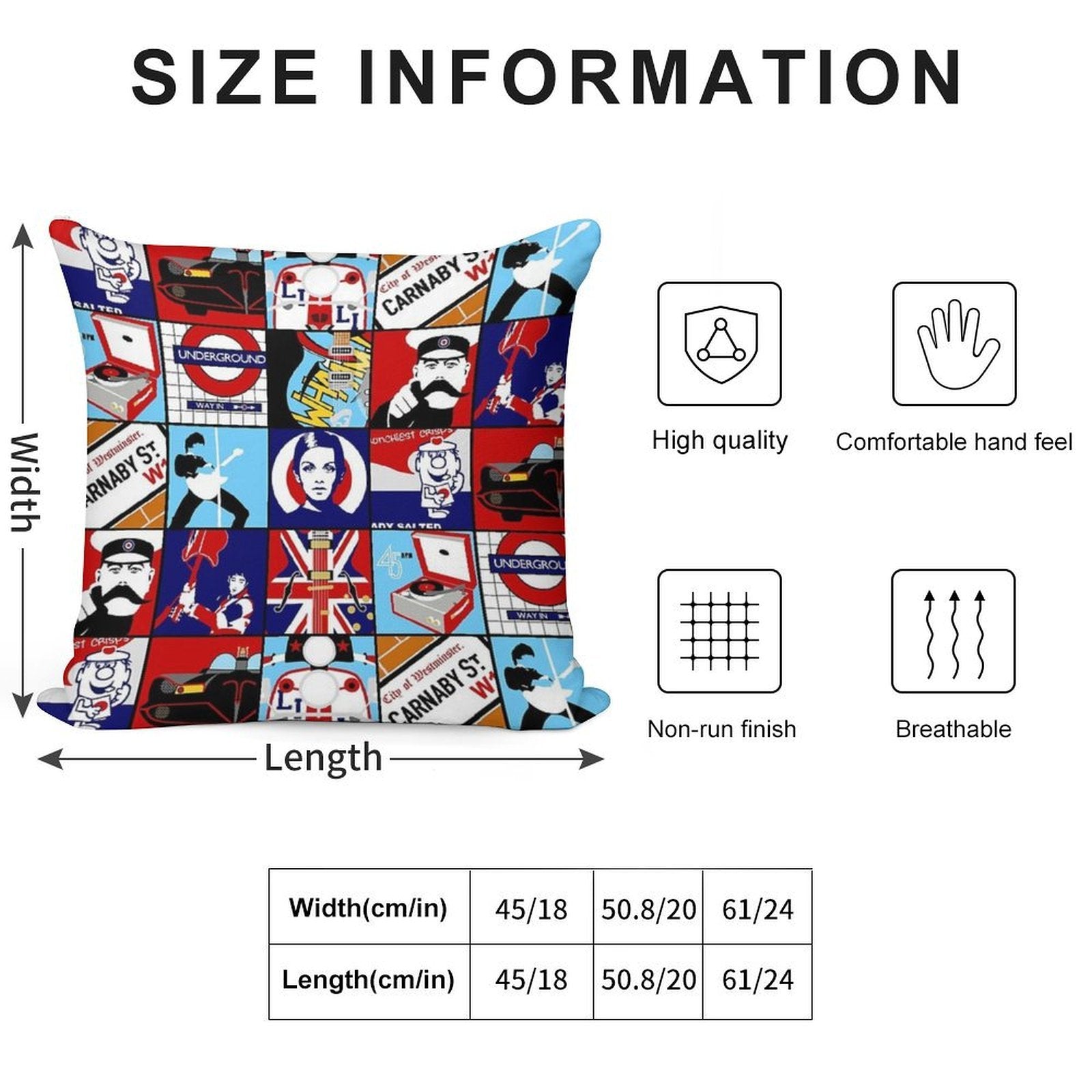 Iconic Mod Pop Art Soft Washable Throw Pillow