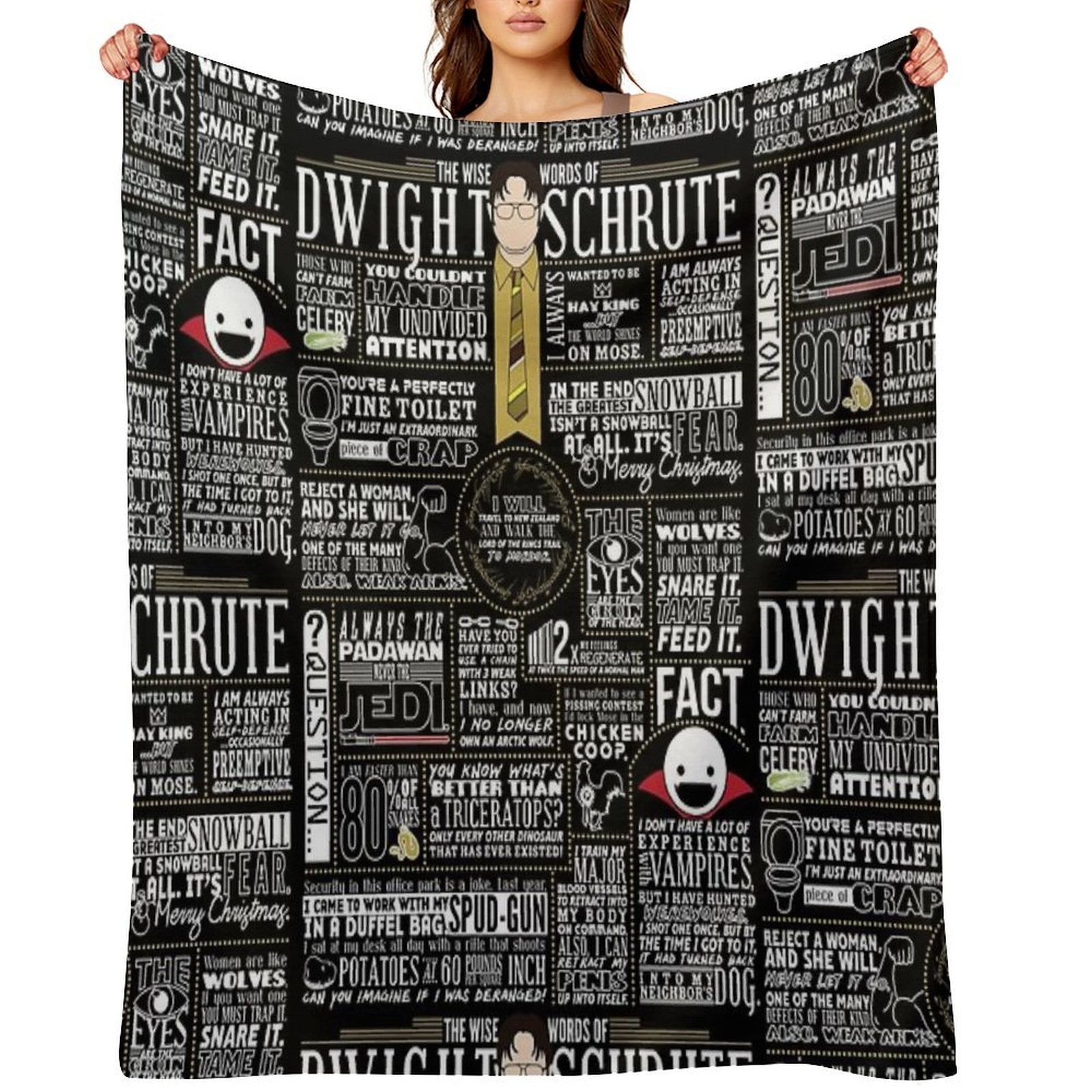 The Wise Words of Dwight Schrute (Dark Tee) Durable Throw Blanket