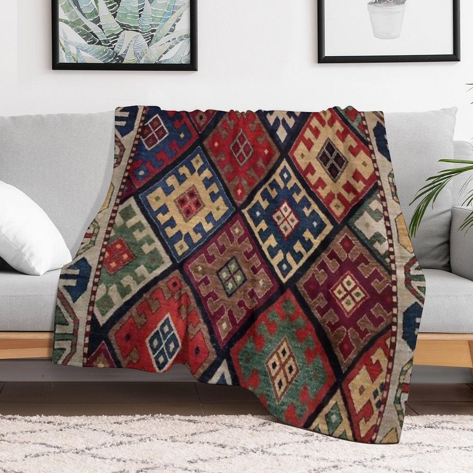 Ethnic Oriental Pattern Multi-functional Throw Blanket