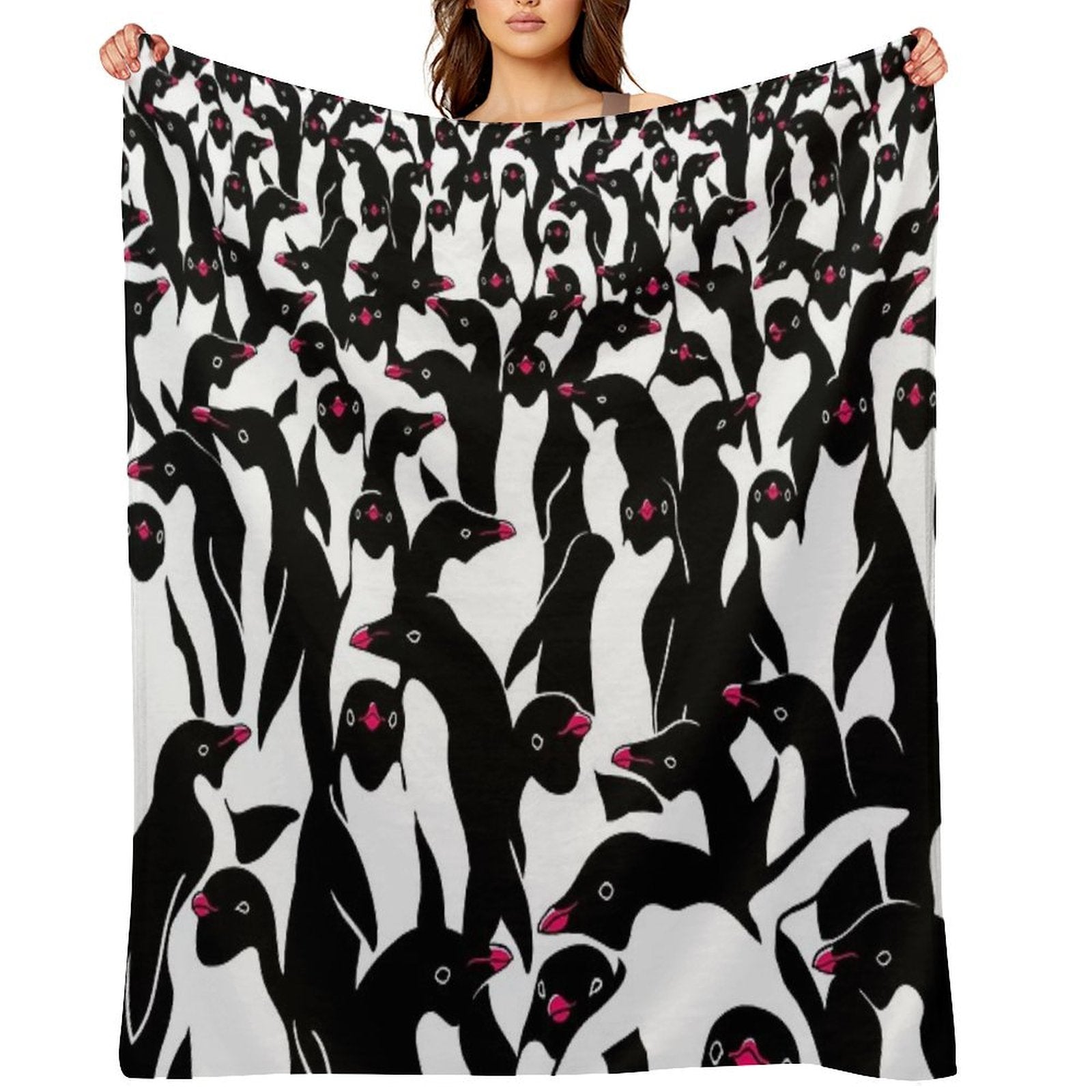 Meanwhile Penguins II Travel-friendly Throw Blanket