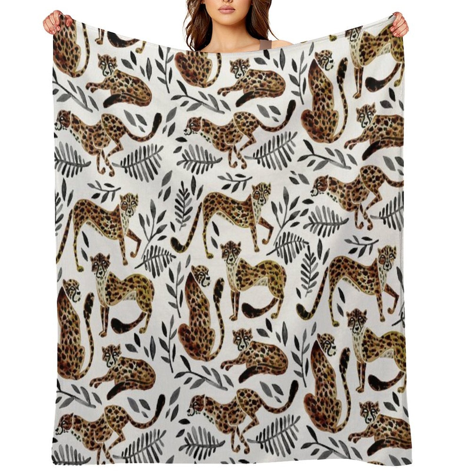 Cheetah Collection – Mocha & Black Palette Lightweight Throw Blanket
