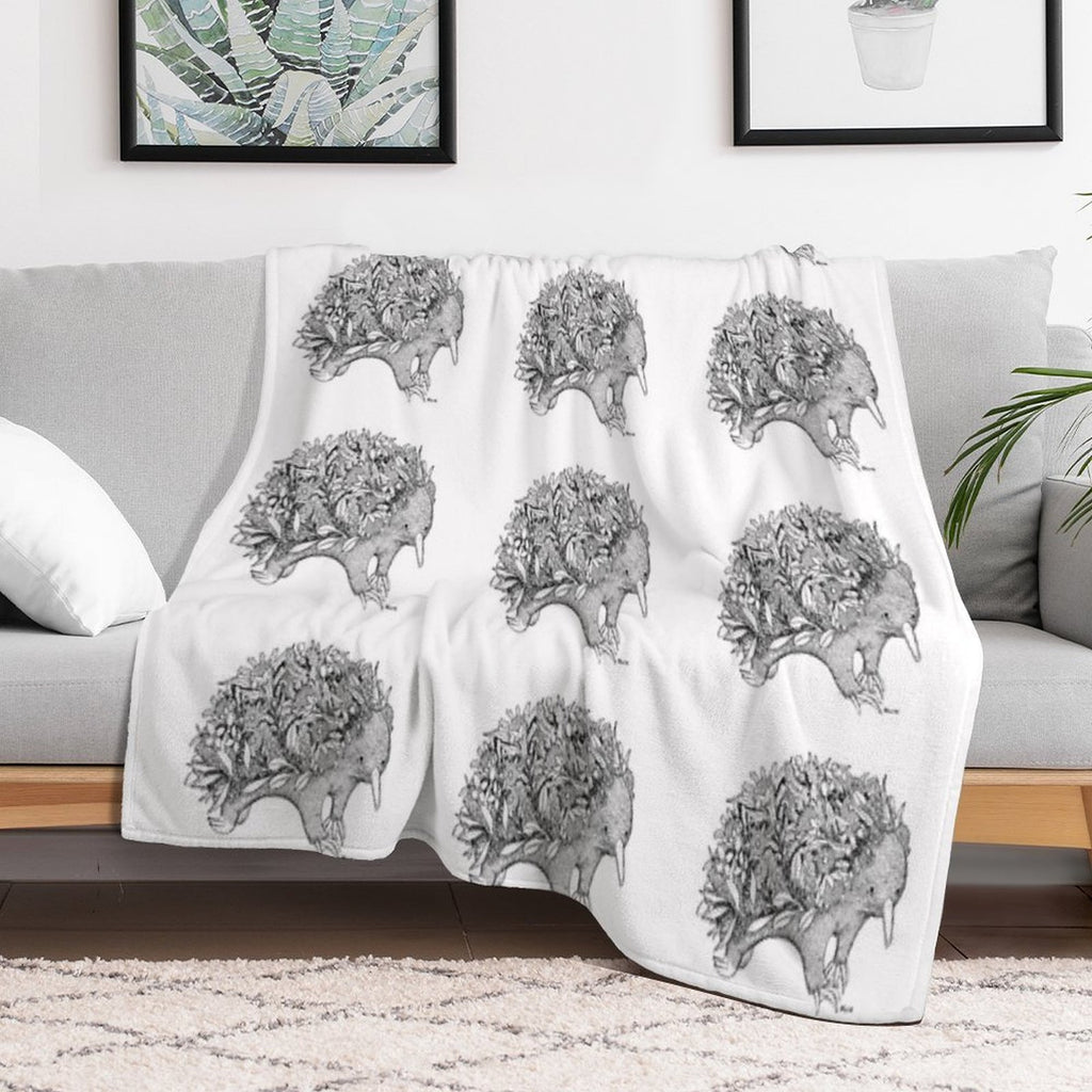 Botanical Echidna Velvety-soft Throw Blanket