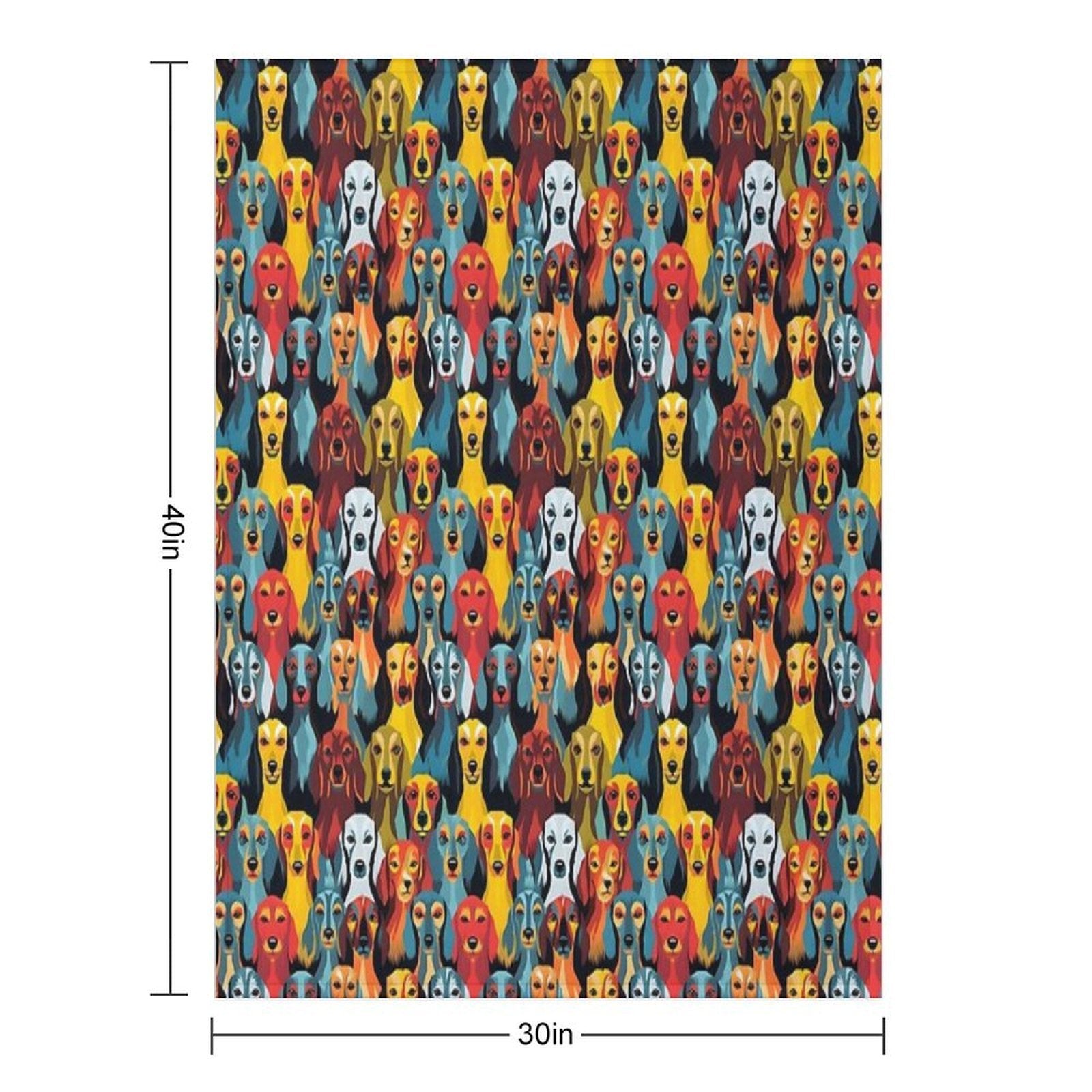 Dachshund in Geometric Camouflage Pattern Lightweight Throw Blanket