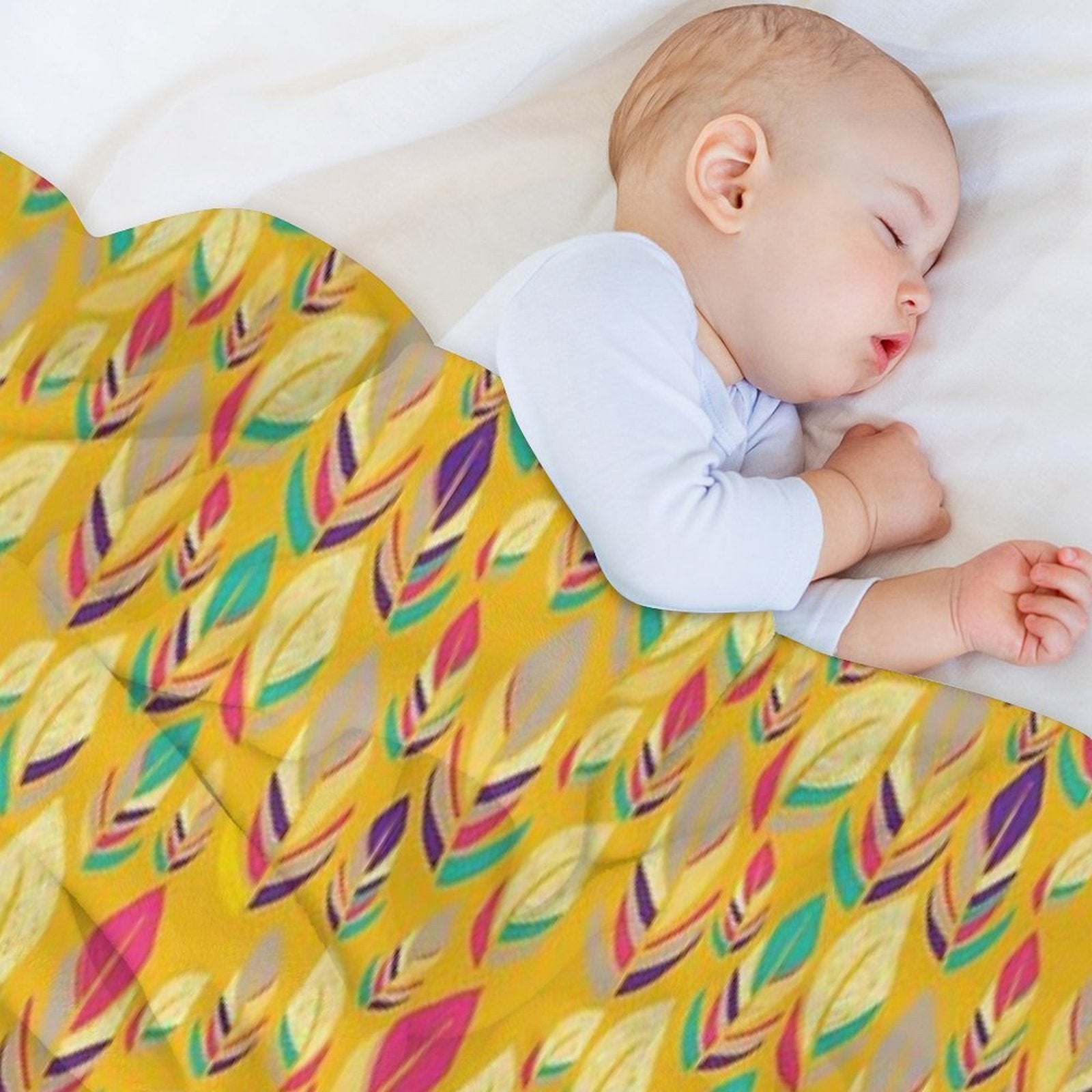 Dancing Feathers Machine-washable Throw Blanket