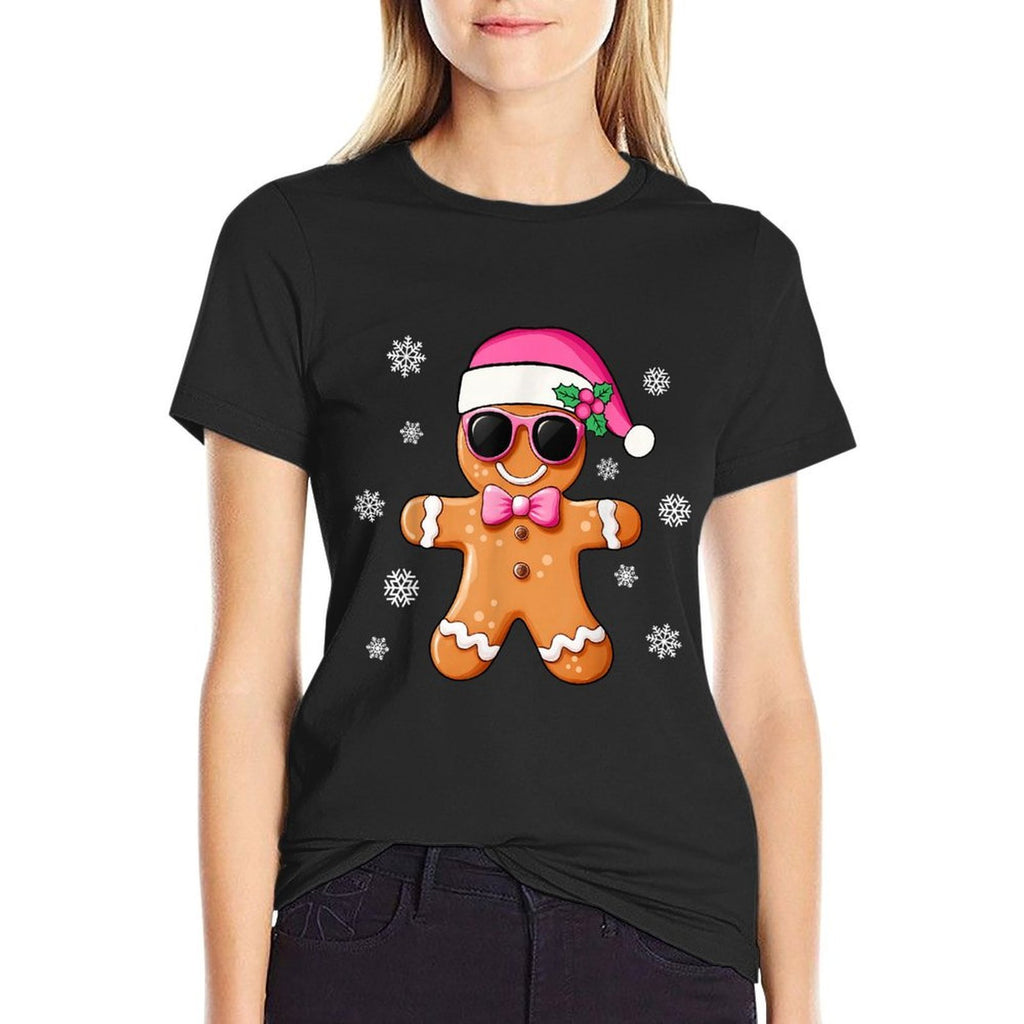 Gingerbread Man Pink Christmas Cookie Costume Baking Team  Moisture-wicking T-Shirt