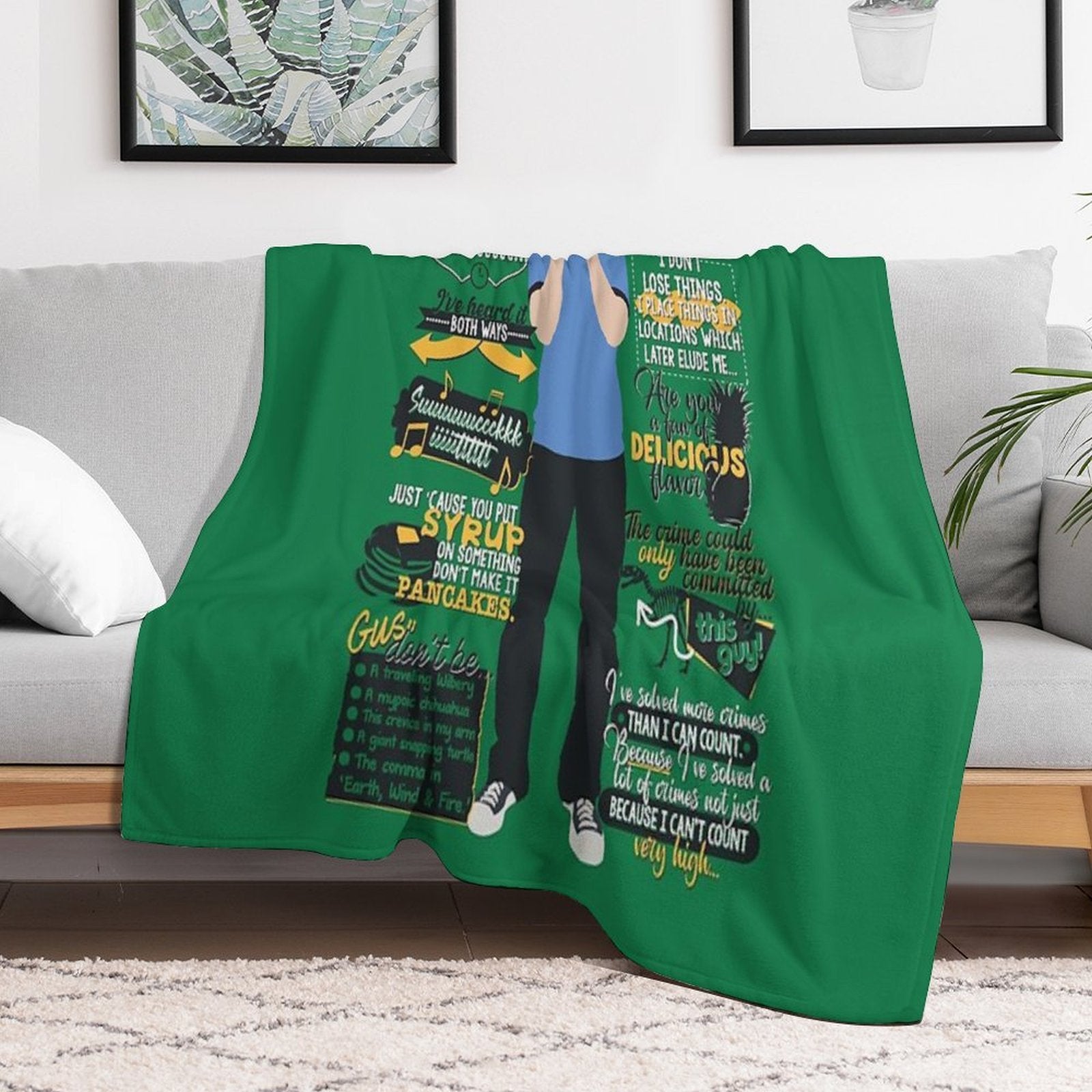 Psych - Shawn Spencer Quotes Sustainable Throw Blanket