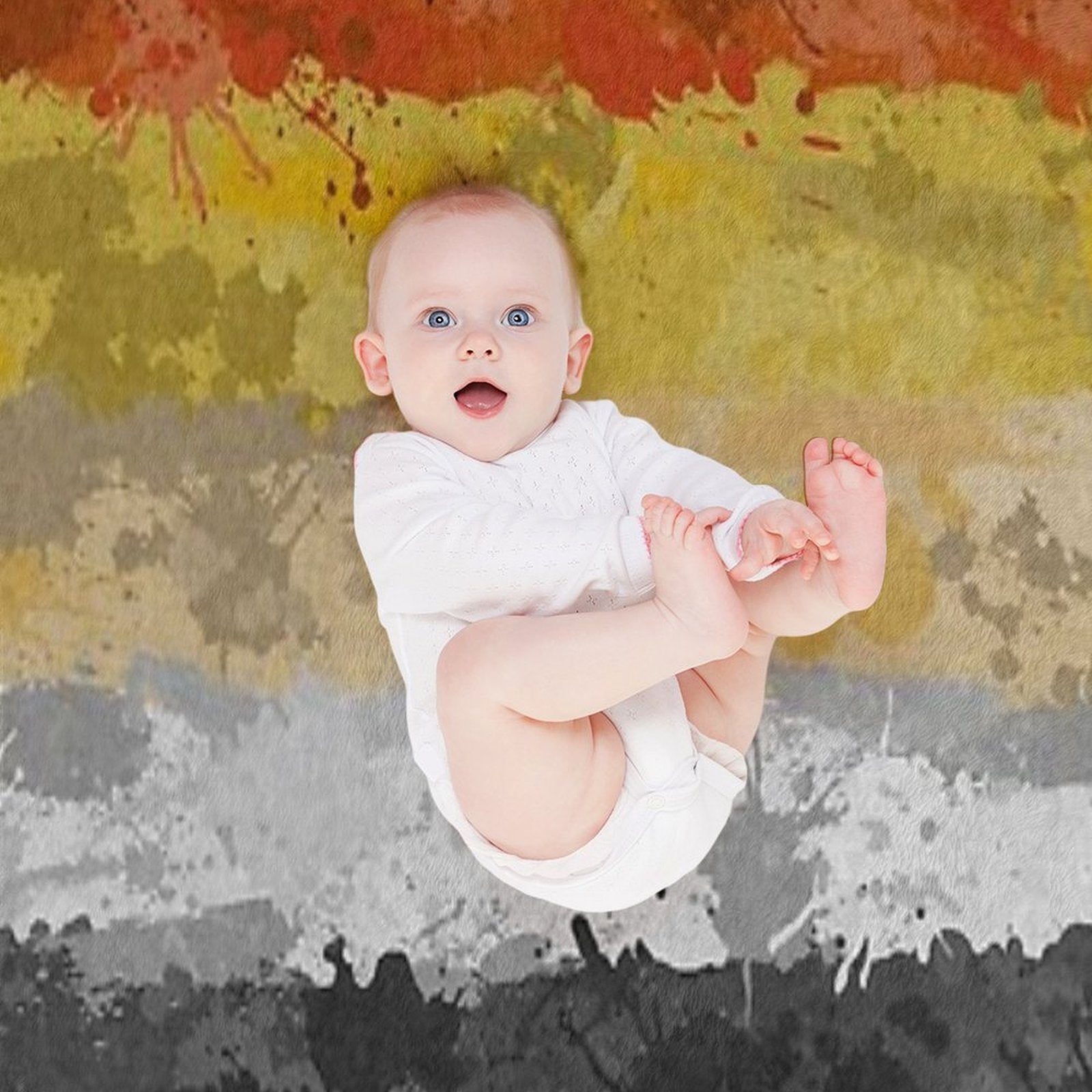 Bear Paint Splatter Flag Wrinkle-free Throw Blanket