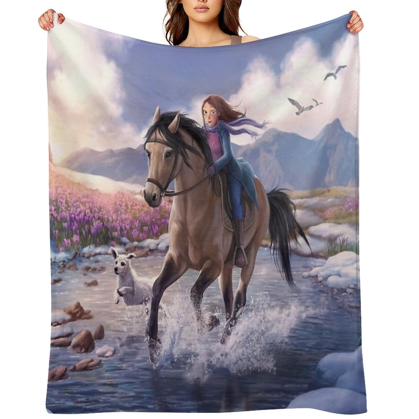 StarStable Horse Wallpaper Easy Care Throw Blanket
