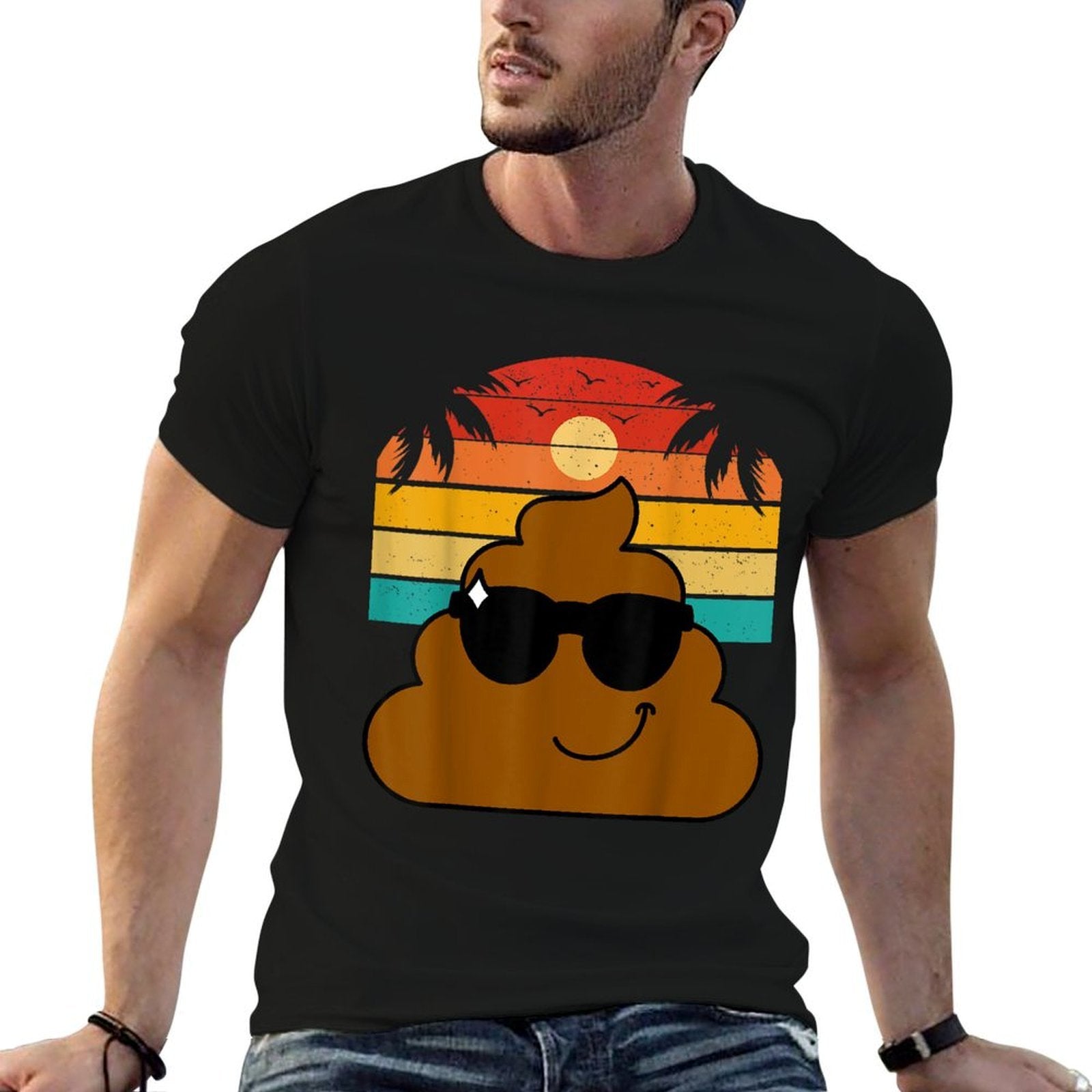 POOP EMOTICON Party Favors Poo for Kids  Summer-ready Fabric T-Shirt