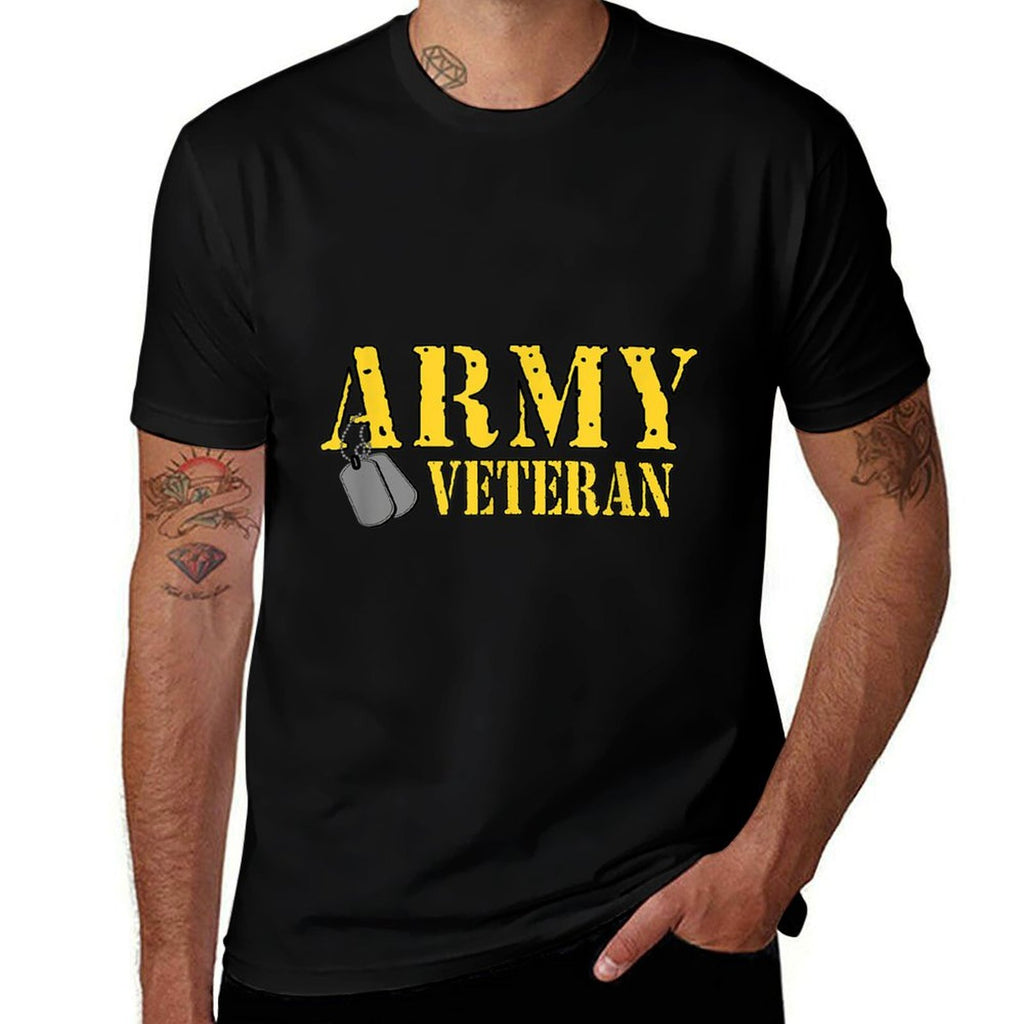 Proud Army Veteran Military Pride T  Rolled Sleeves T-Shirt