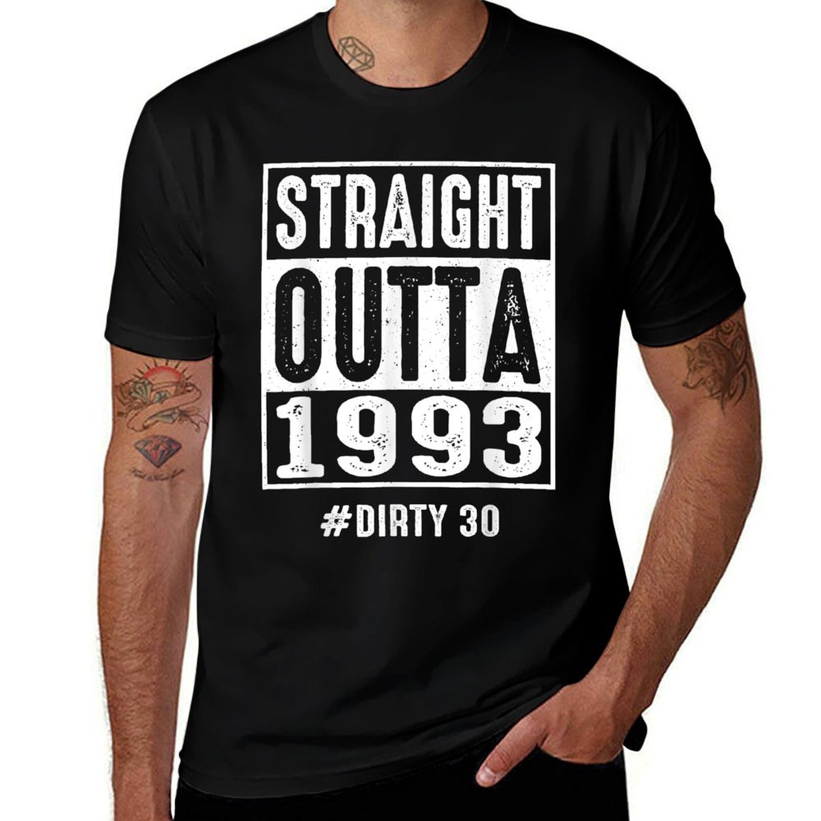 Straight Outta 1993 Dirty Thirty 30 Years 30th Birthday 2023  Fade-proof Color T-Shirt