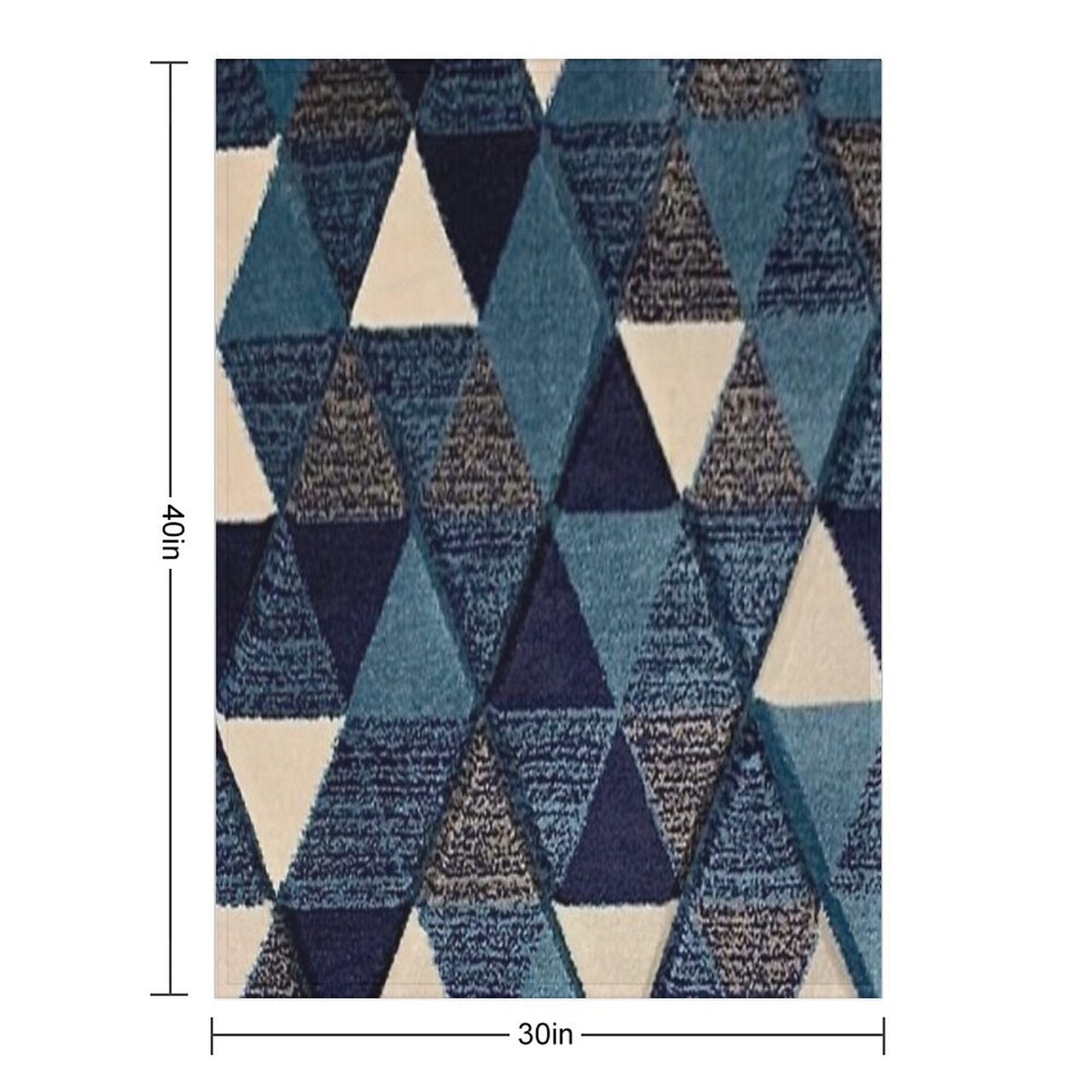 Navy Blue And Gray Bohemian Geometric Triangle Pattern Comfort Throw Blanket