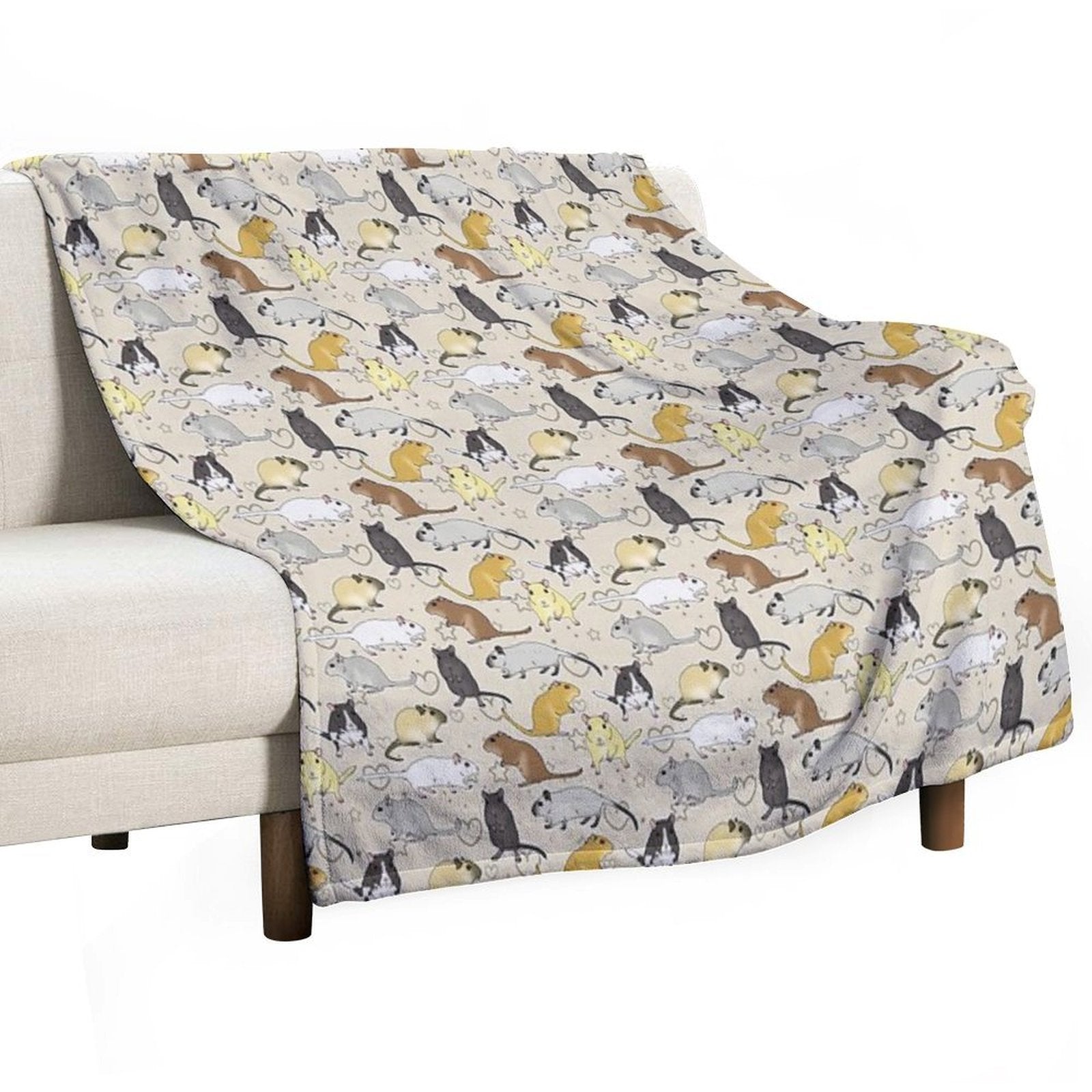 Gerbil Pattern Simple But Cute All-season Throw Blanket