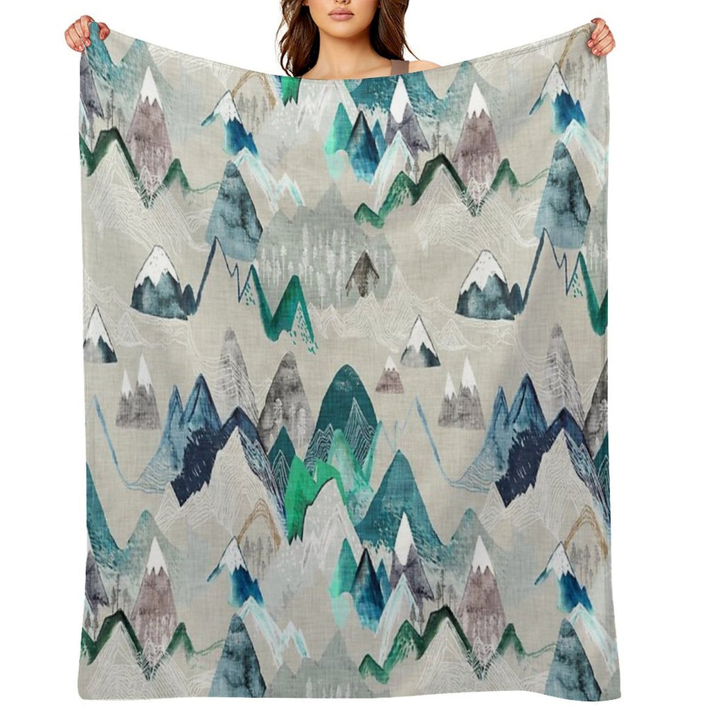 Call of The Mountains (in Evergreen) Compact Throw Blanket