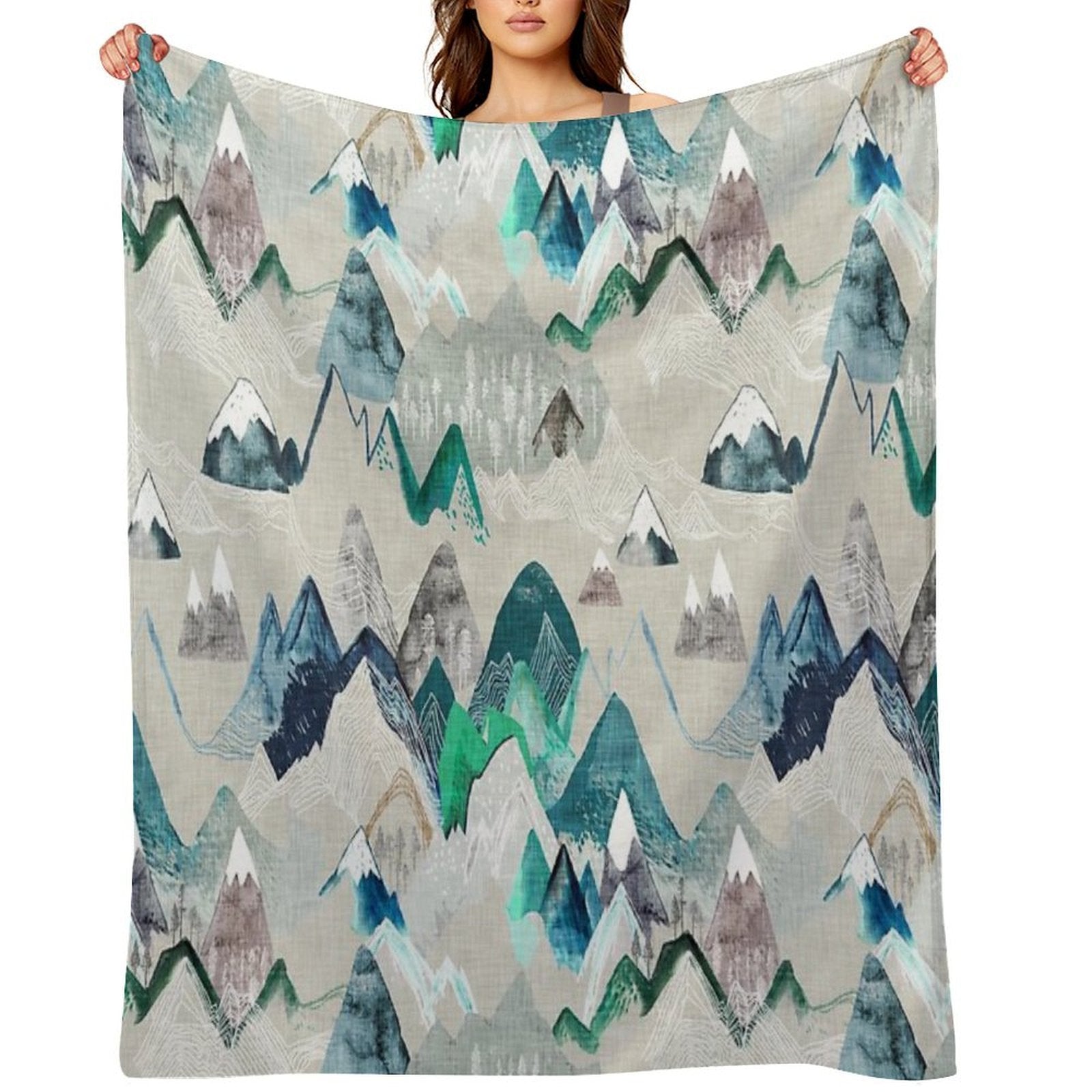 Call of The Mountains (in Evergreen) Compact Throw Blanket