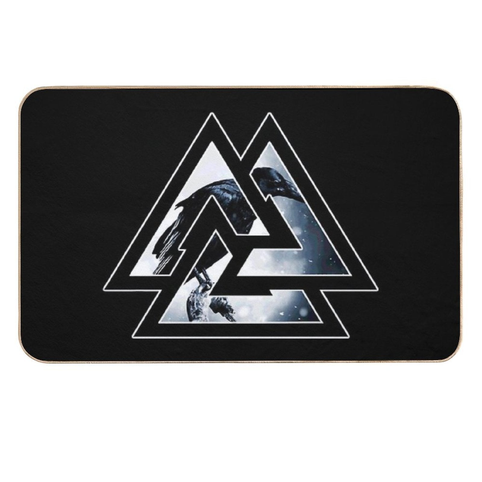 Valknut Knot Of Odin With Raven  Rapid-Drying Bath Mat