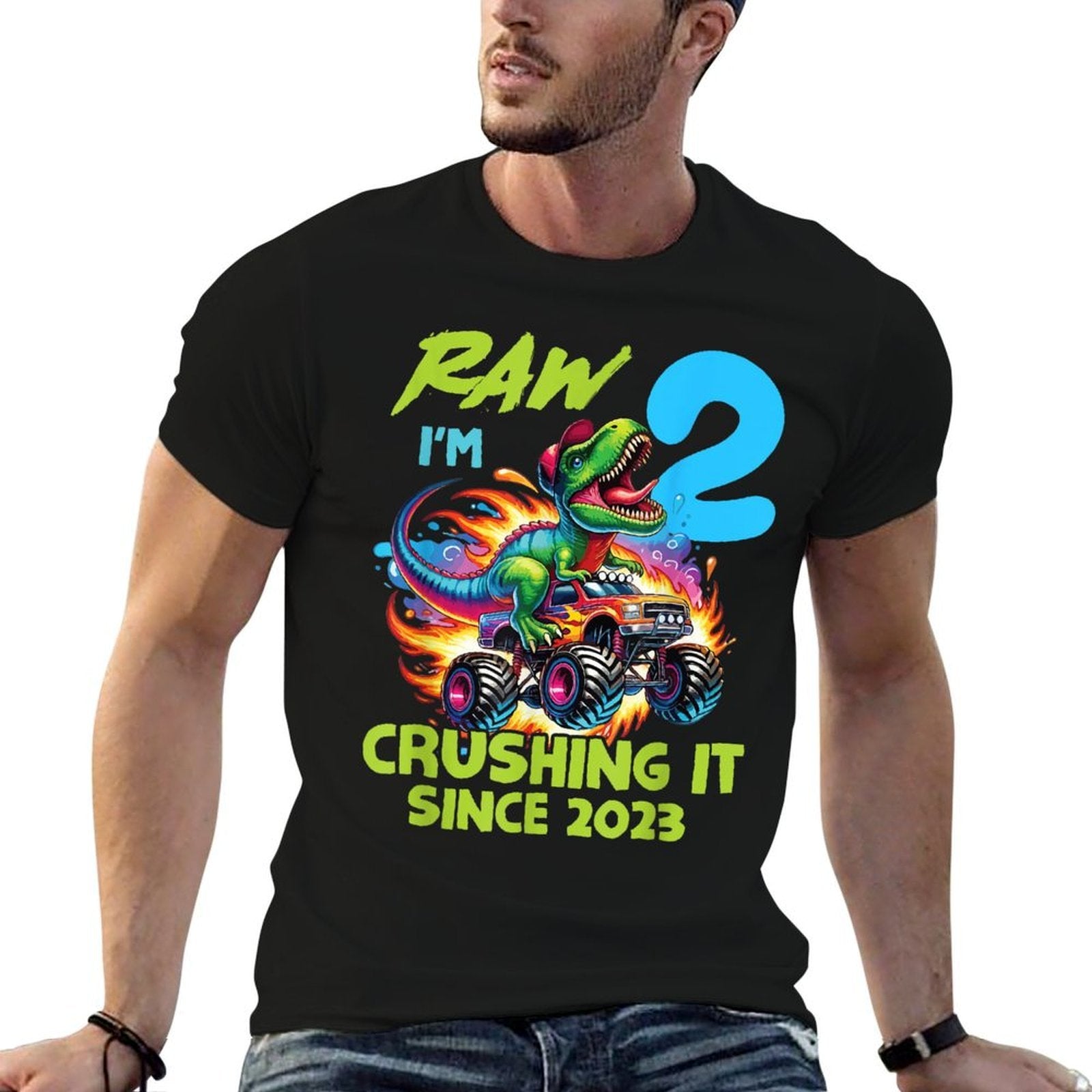 Raw Rex 2nd Birthday Party 2 Year Old Crushing Since 2023  Soft T-Shirt