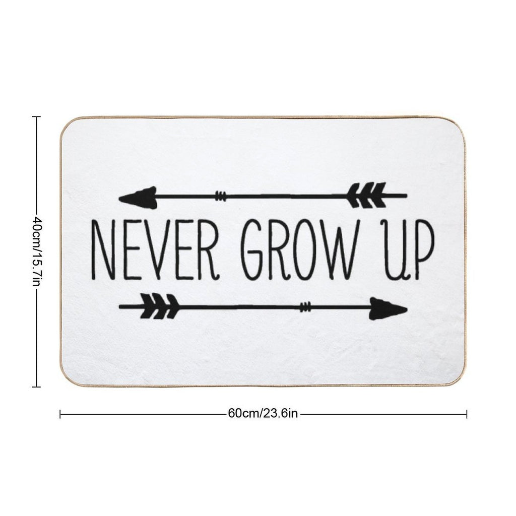 Never Grow Up  Dirt-Trapping Bath Mat