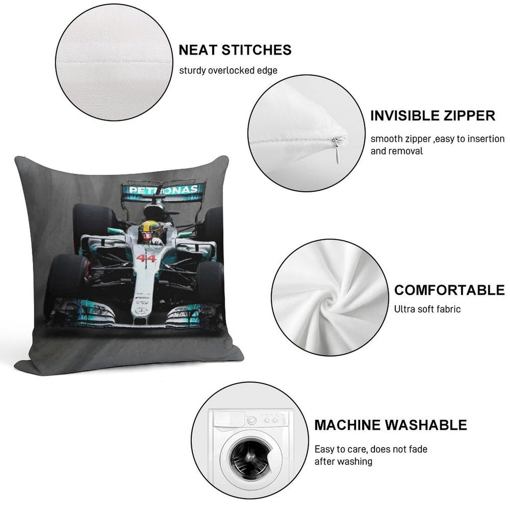 Lewis Hamilton 44 - F1 Soft Shrink-Resistant Throw Pillow