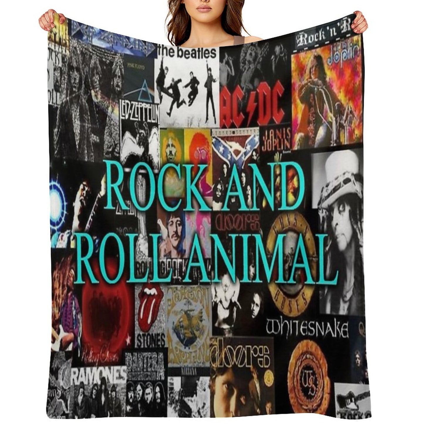 Rock And Roll Animal Shrink-resistant Throw Blanket