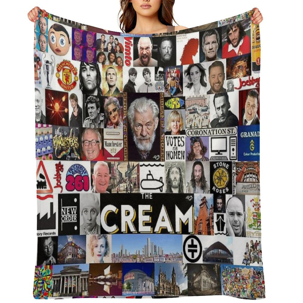 The Cream of Manchester Collage Original 2020 All-season Throw Blanket