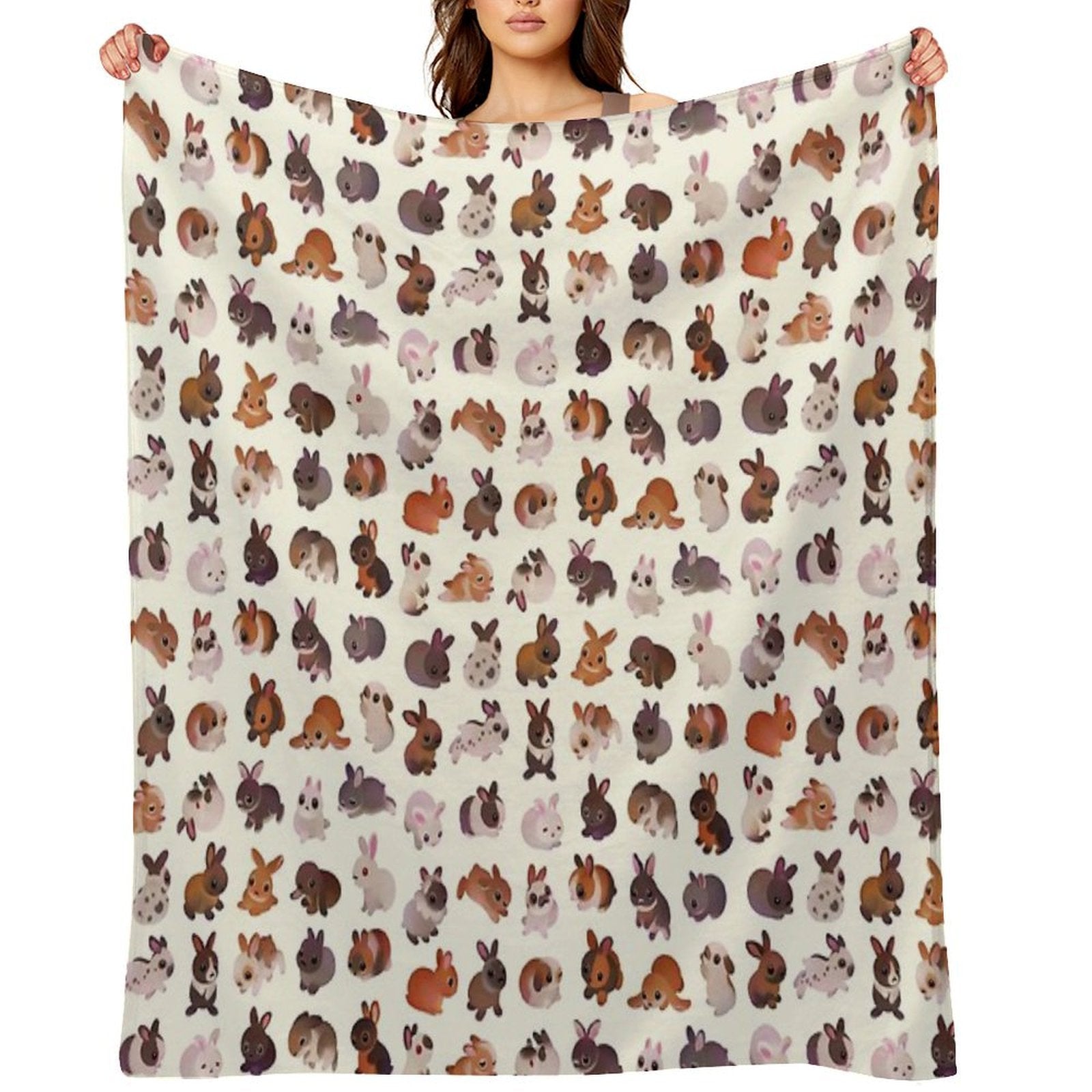 Bunny Day - Other Version Machine-washable Throw Blanket