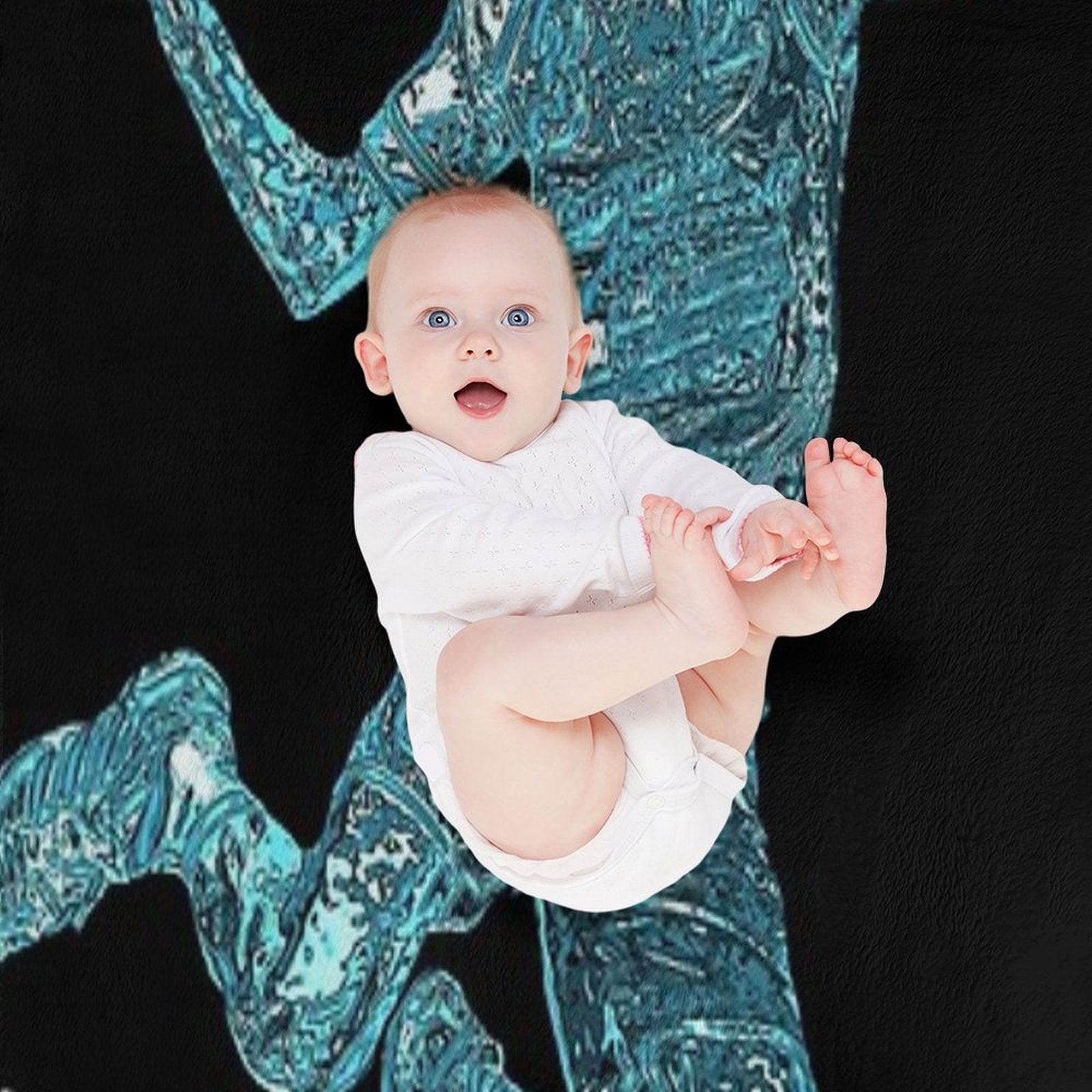 Handball Player Blue Silhouette Gift-ready Throw Blanket
