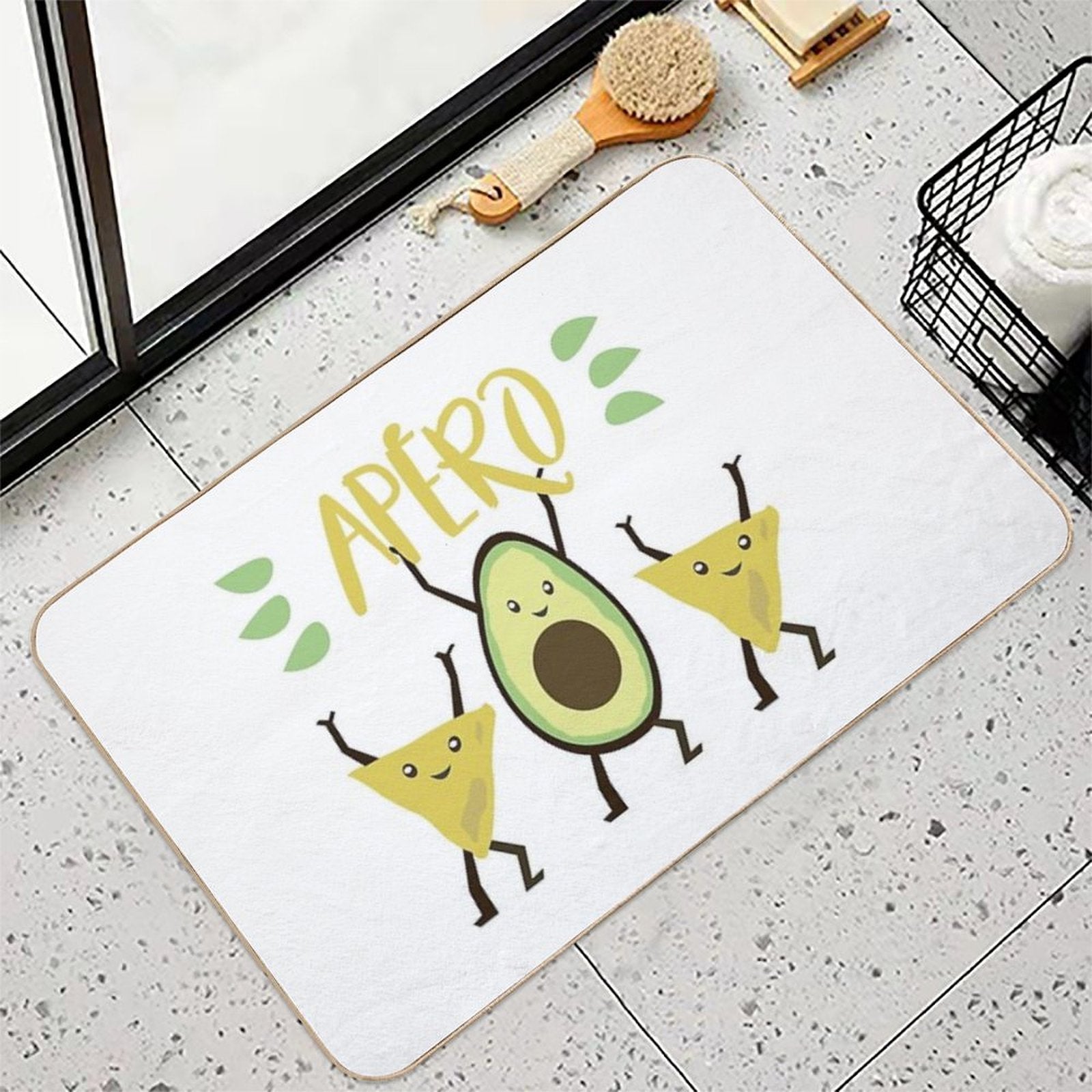 Avocado Dancing Aperitif  Stain-Proof Bath Mat