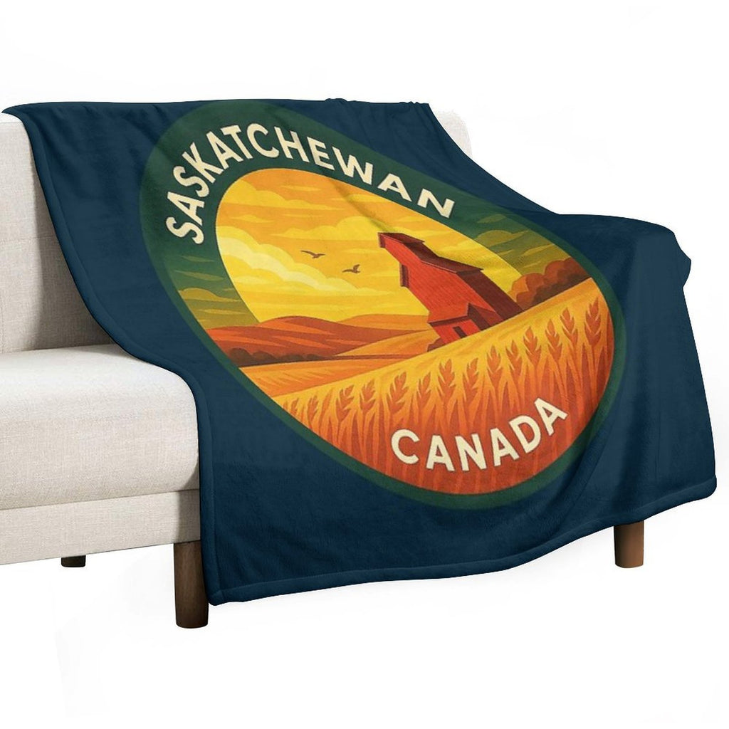 Saskatchewan Canada Vintage Travel Multi-functional Throw Blanket