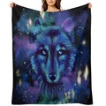 Astral Wolf Velvety-soft Throw Blanket